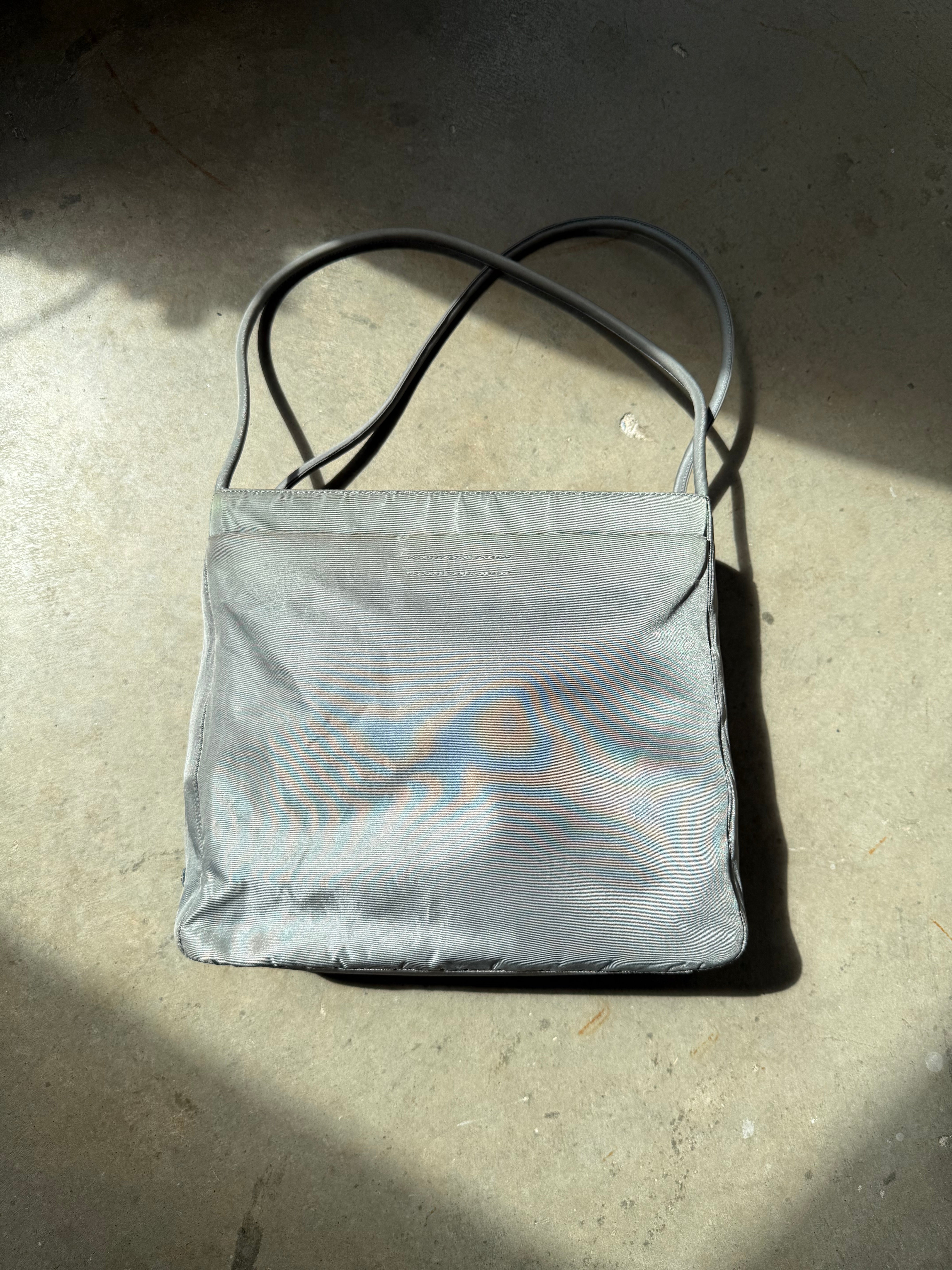 Vintage Prada Silver Nylon Shoulder Bag