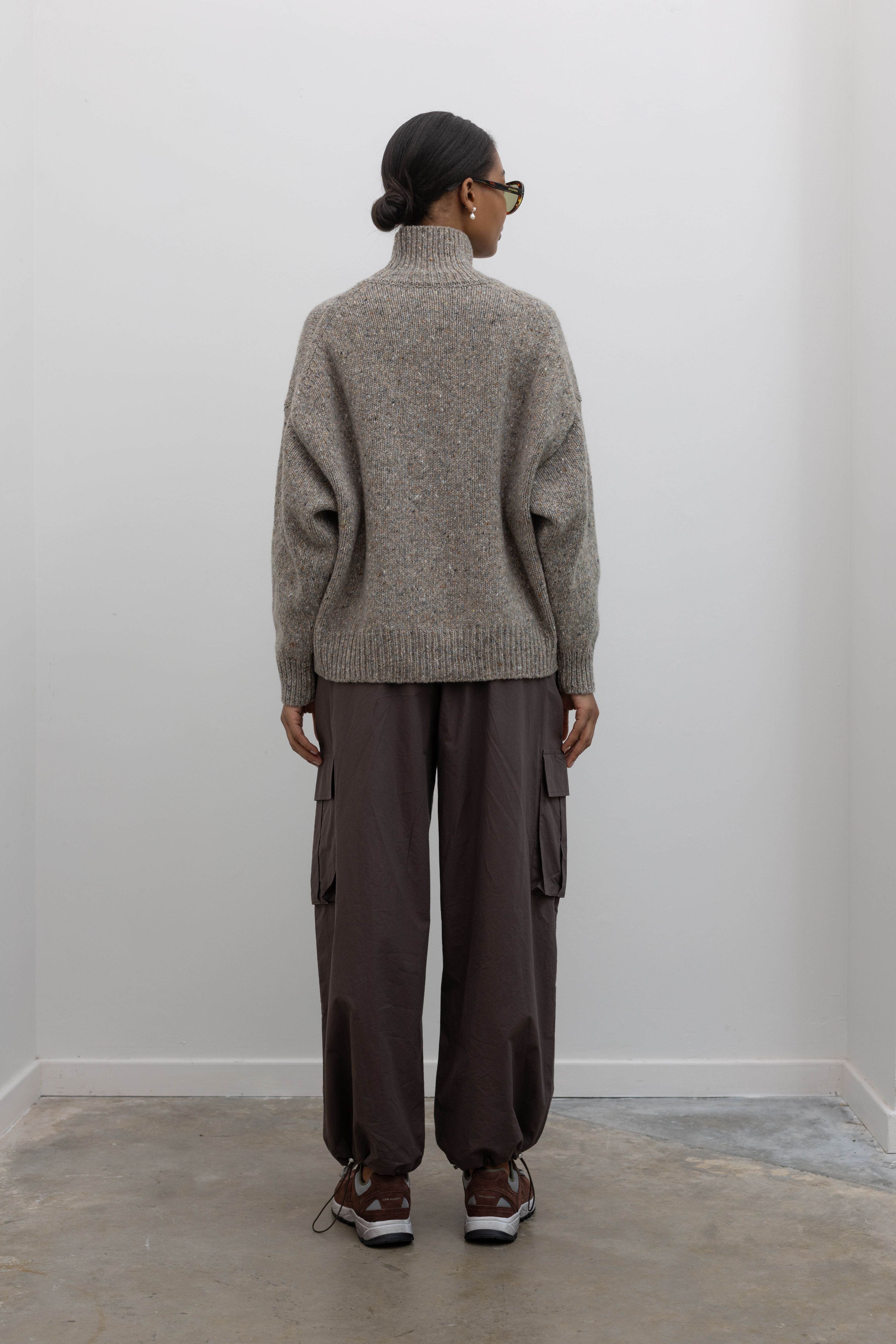 Brown Wide Leg Cargo Pants