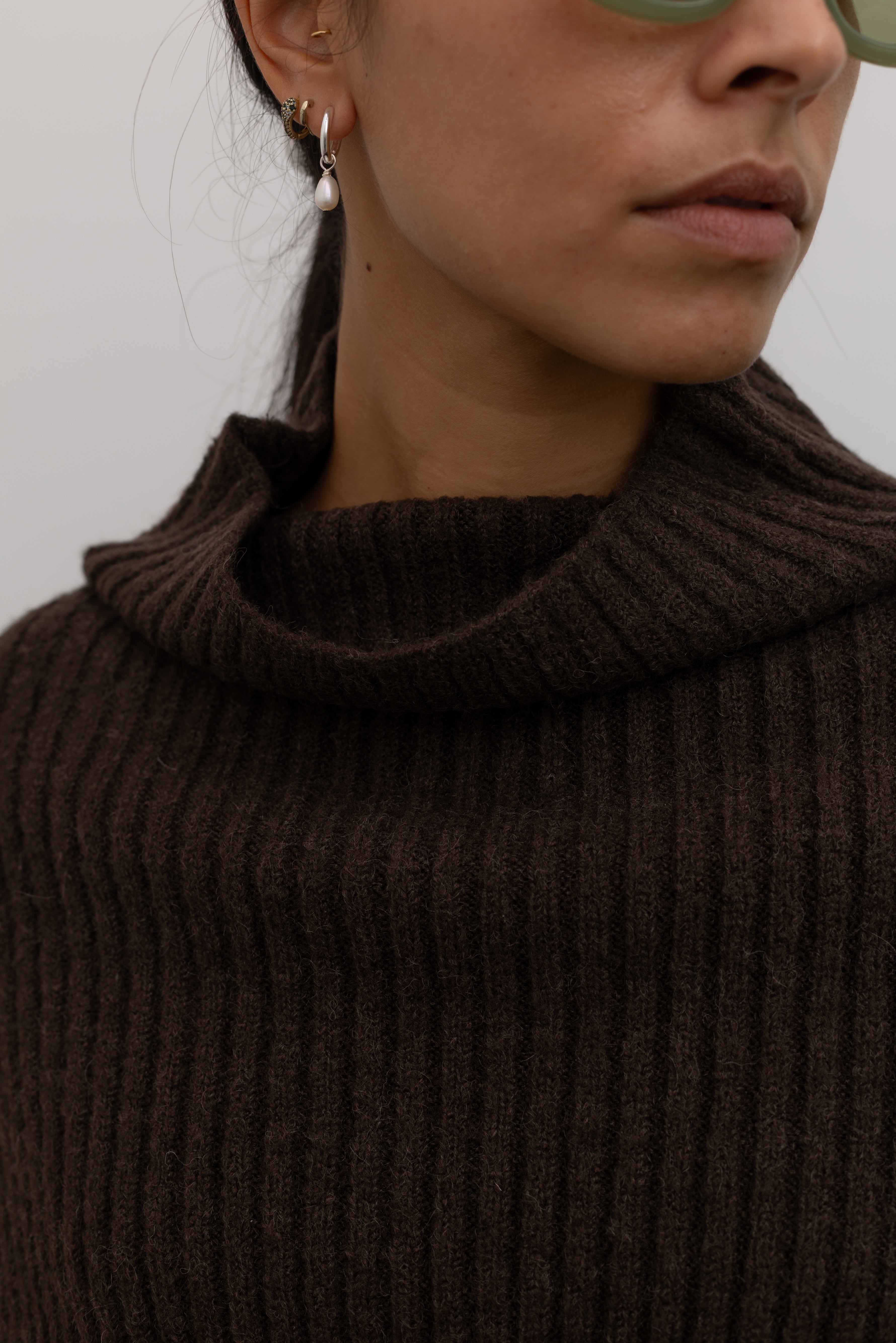 Olive Brown Ribbed Neck Warmer
