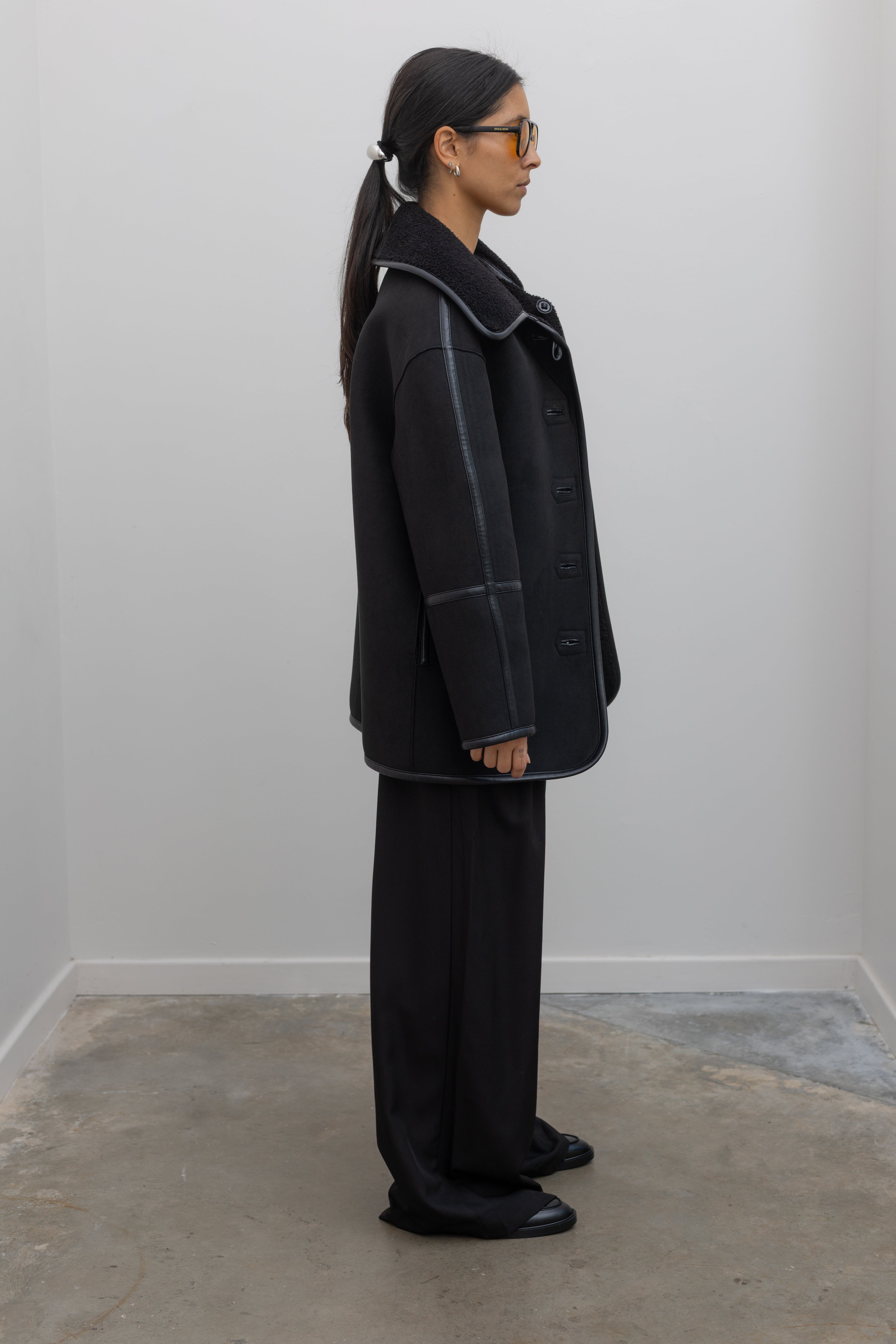 Black Reversible Shearling Jacket