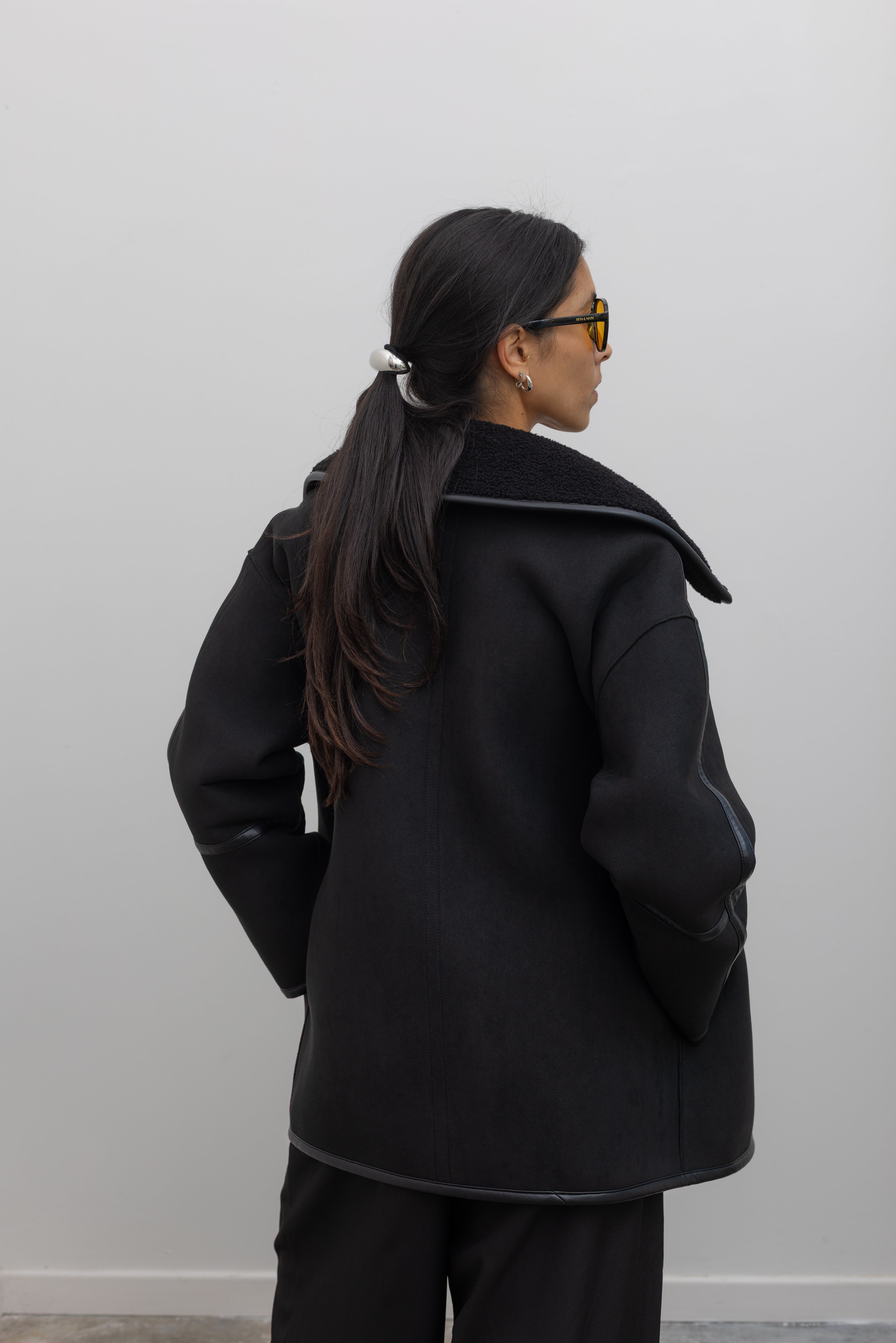 Black Reversible Shearling Jacket