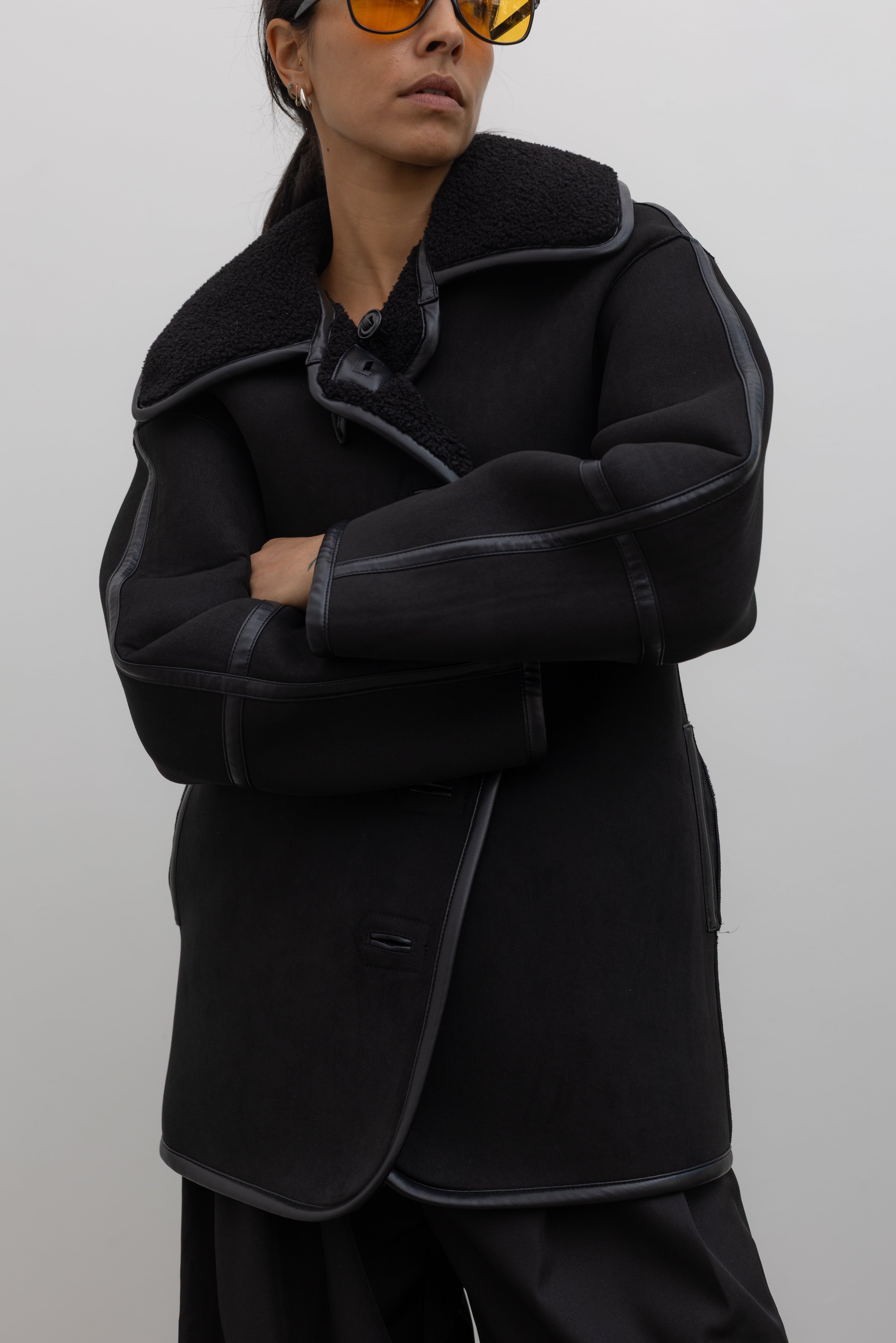 Black Reversible Shearling Jacket