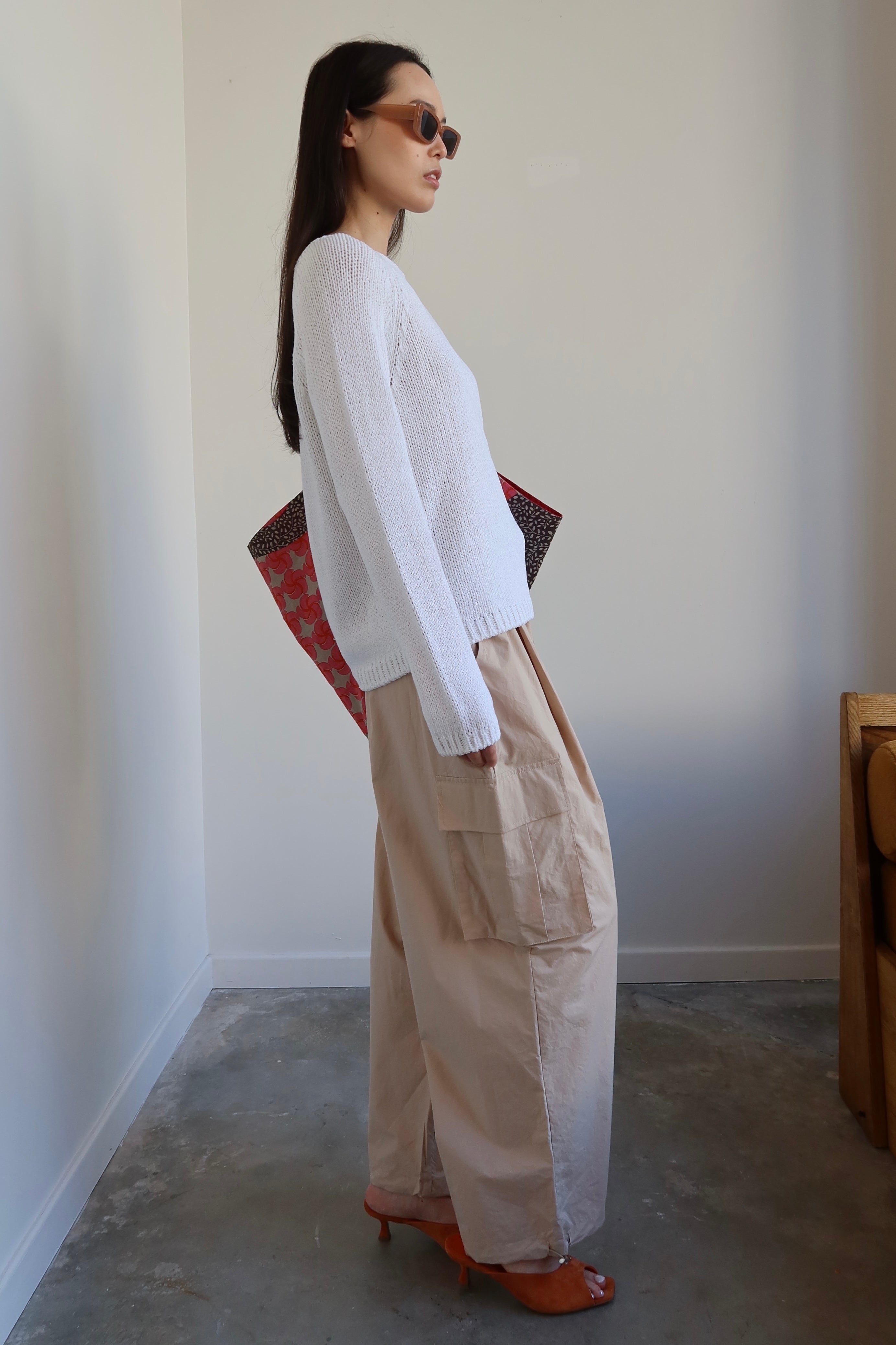 Tan Wide Leg Cargo Pants