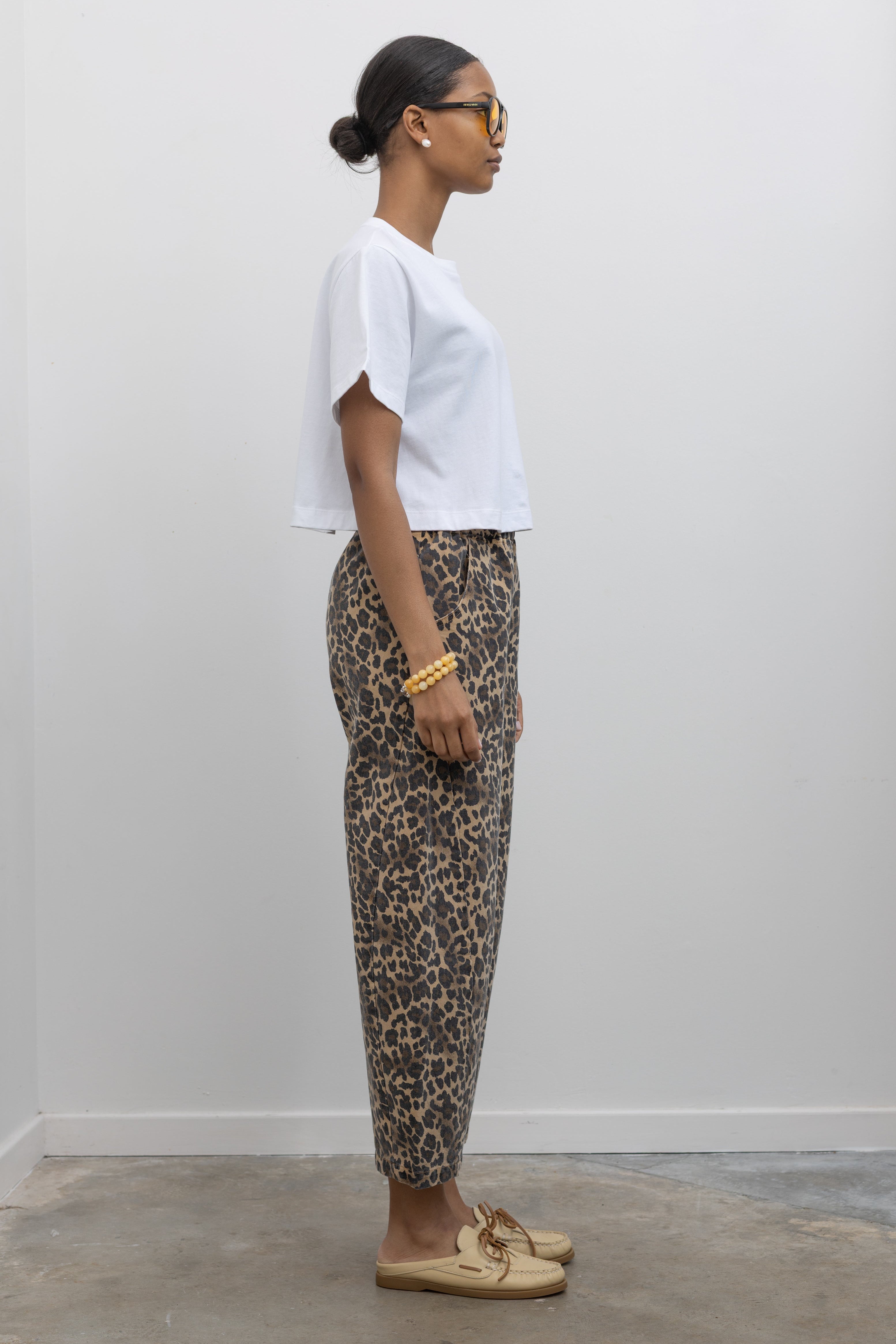 Leopard Print Curved Ark Pants
