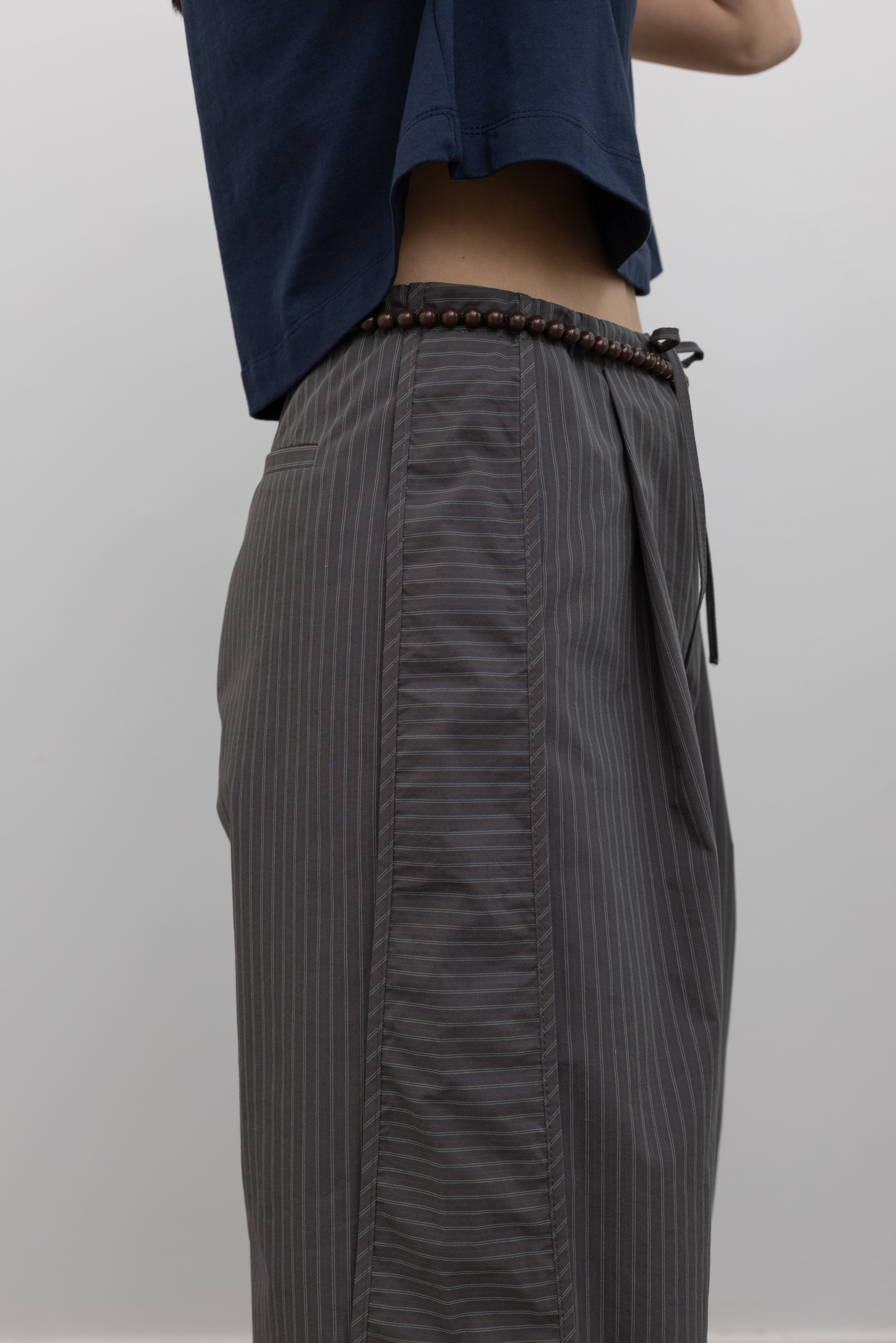 Coffee Stripe Side Panel Trousers
