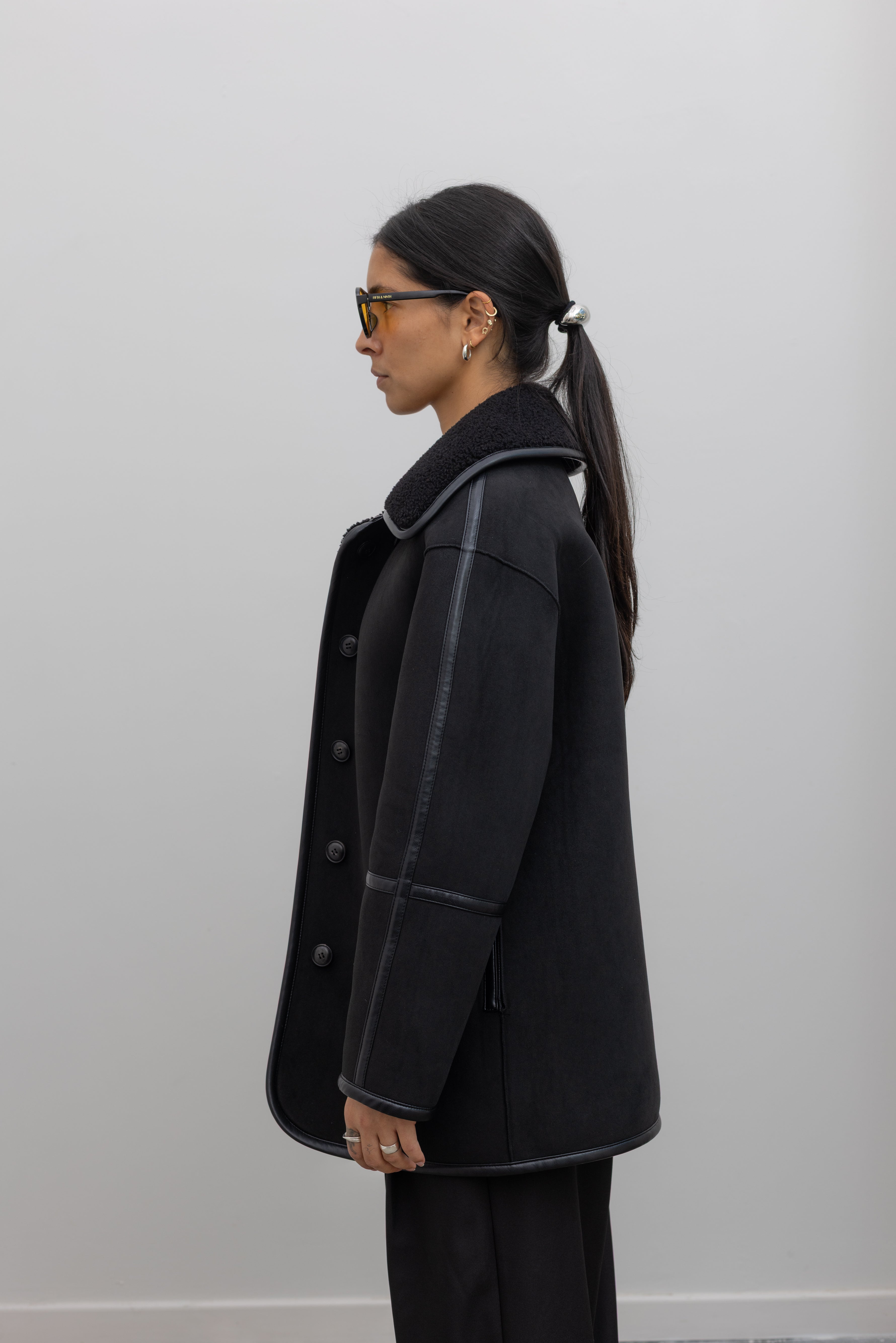 Black Reversible Shearling Jacket