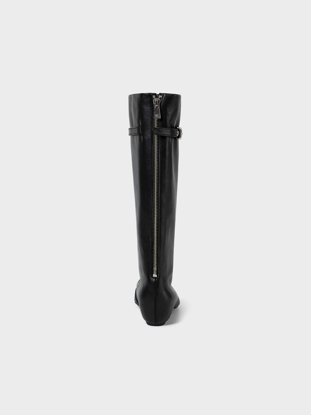 Black Back Zipped Middle Boots