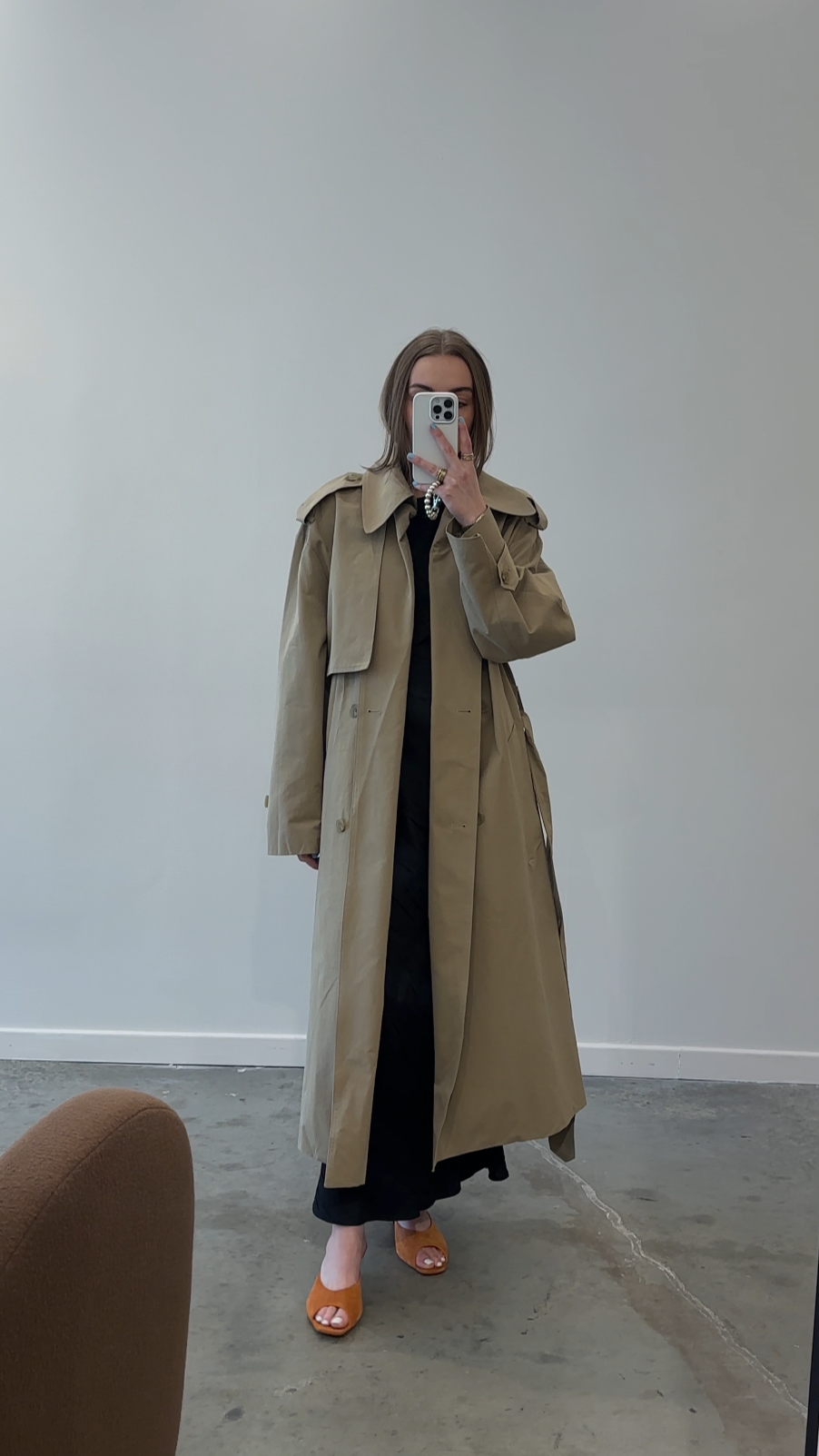 Khaki Oversized Cotton Trench Coat