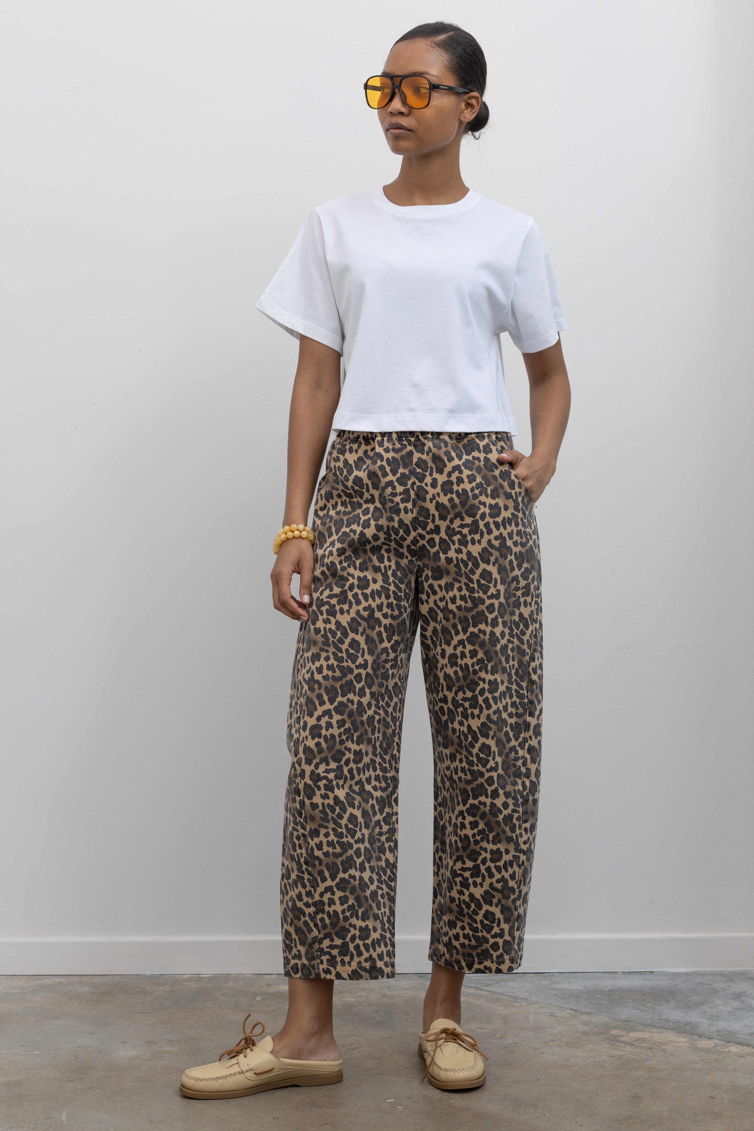 Leopard Print Curved Ark Pants
