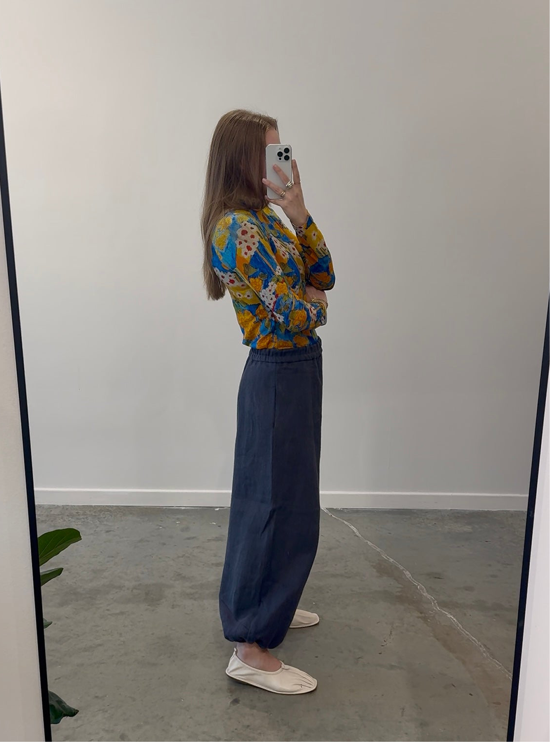 Hemp Round Leg Drawstring Pants