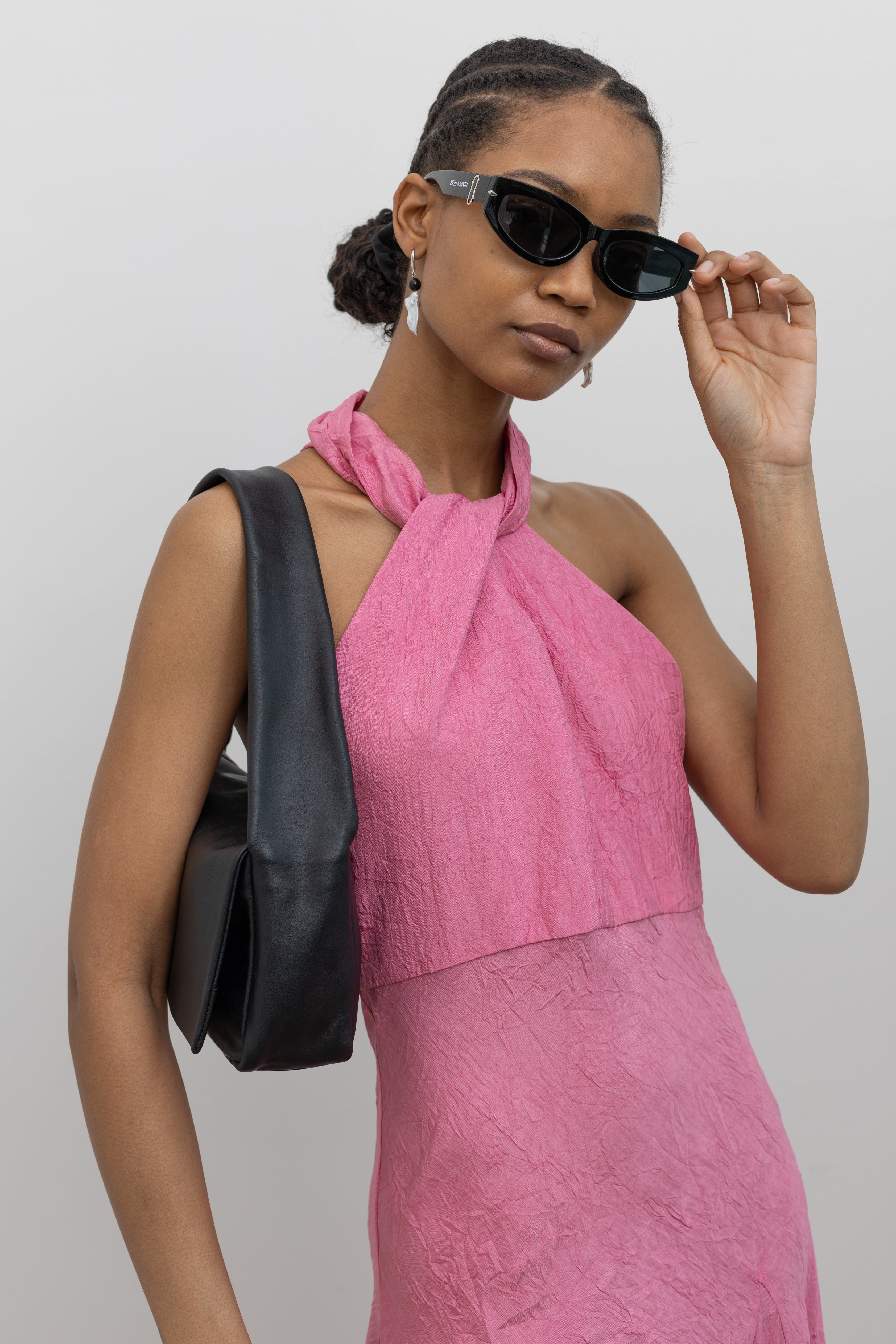 Peony Crinkle Scarf Bias Maxi Dress