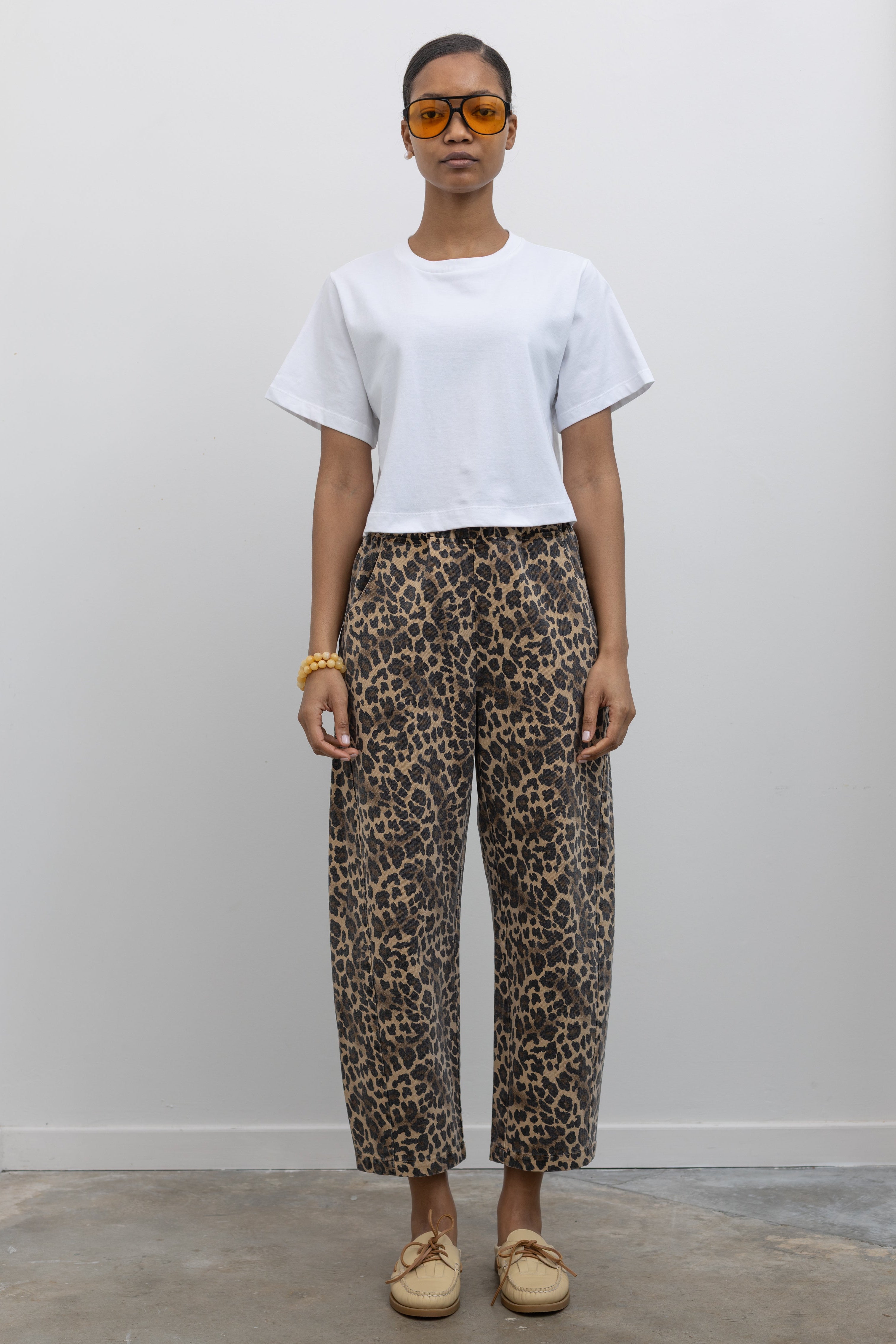 Leopard Print Curved Ark Pants