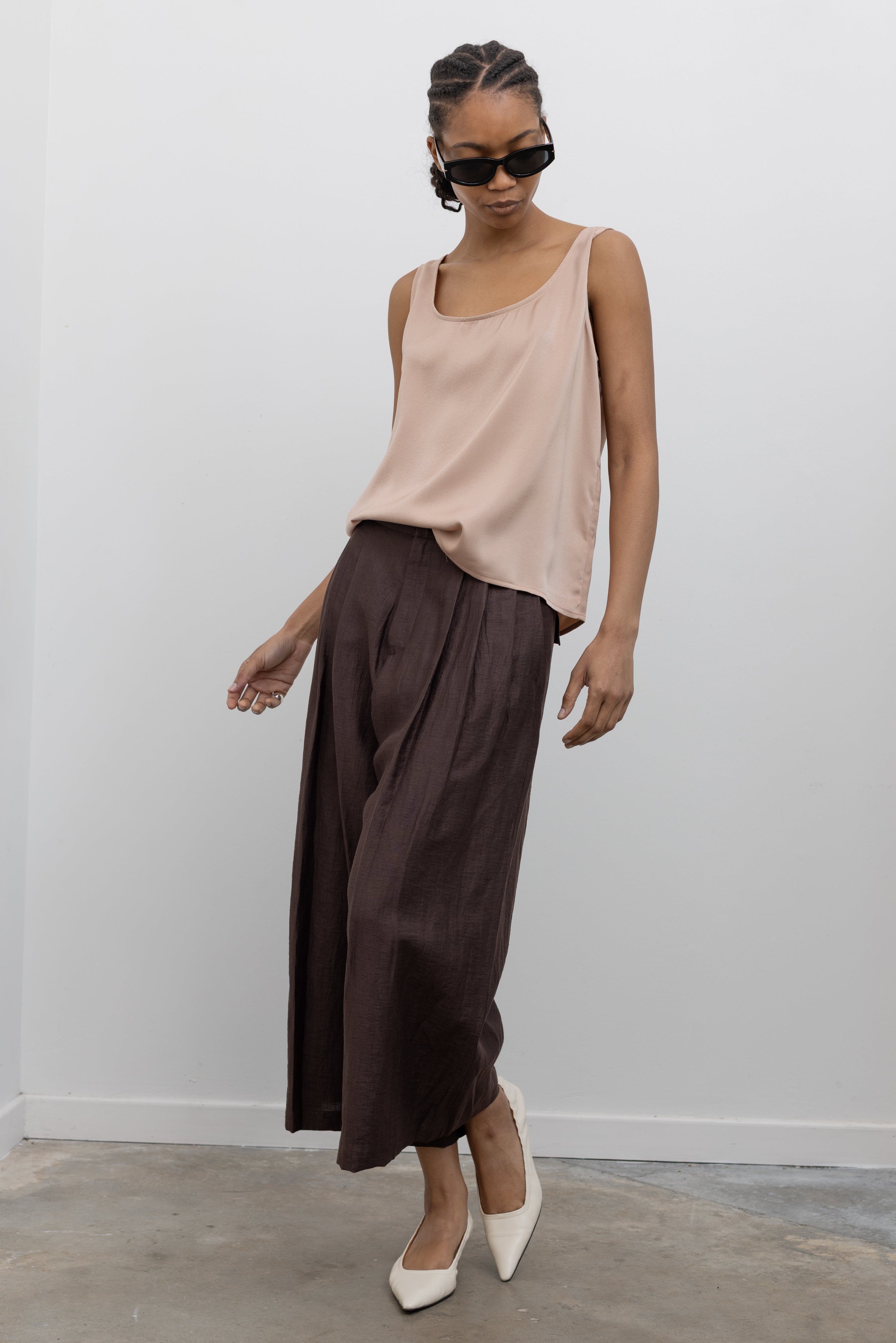 Brown Linen Culottes
