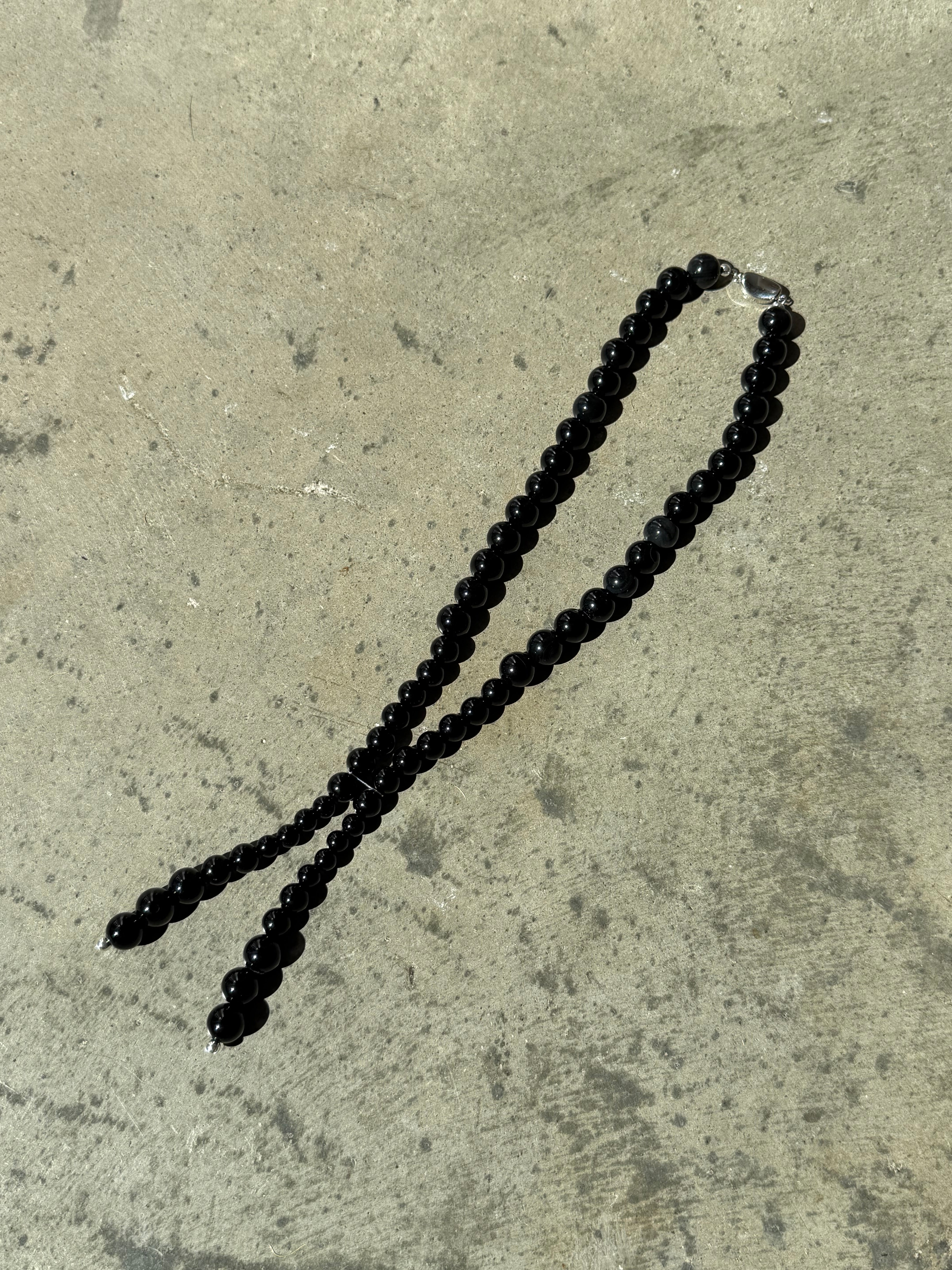 Isere Black Onyx Short Beaded Necklace