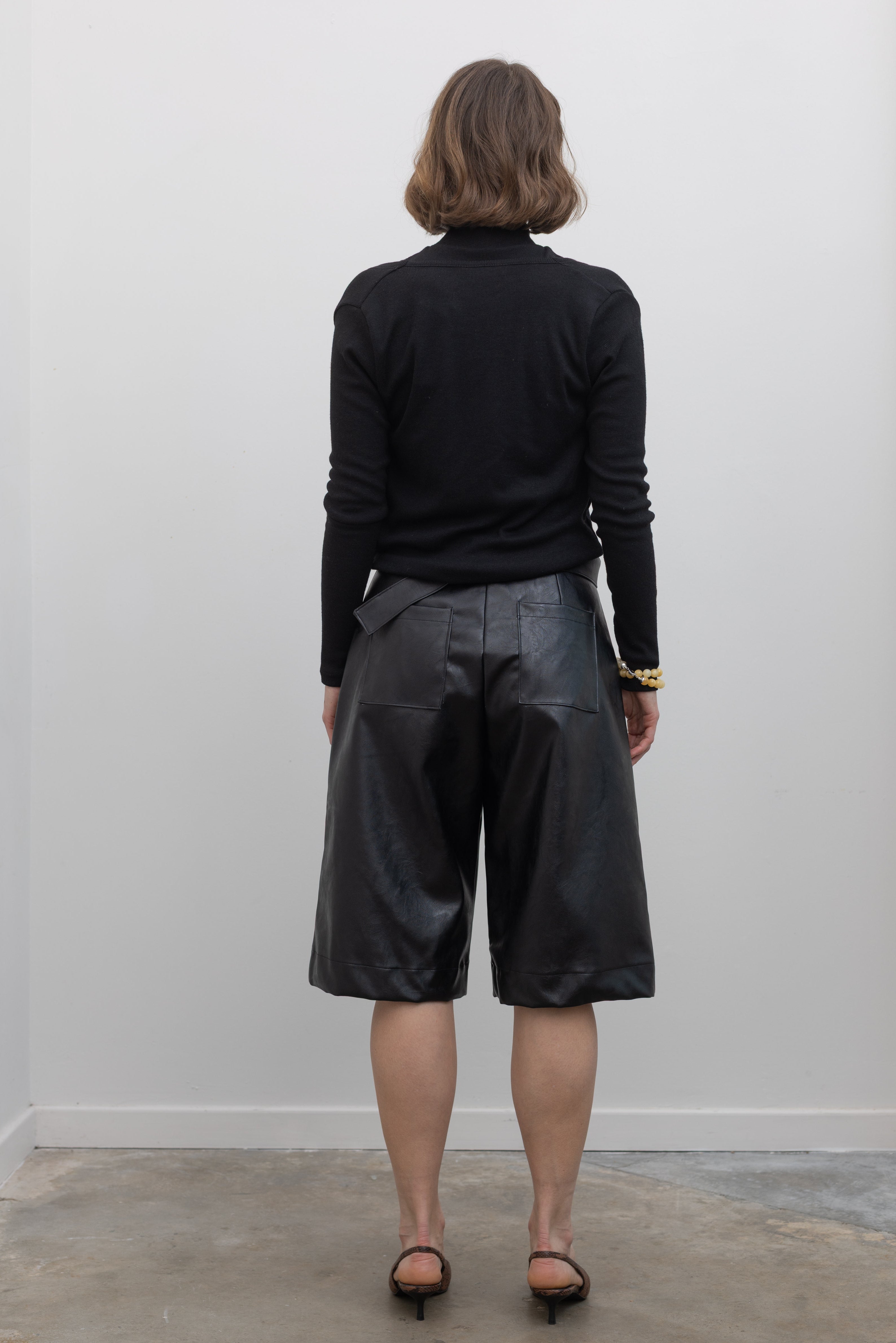 Black Double Layered Turtleneck Top