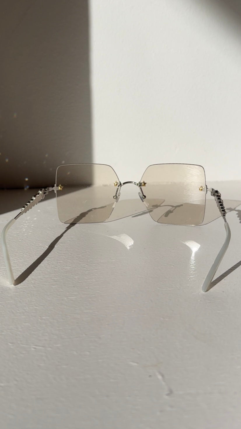 Gucci Crystal Embellished Square Glasses