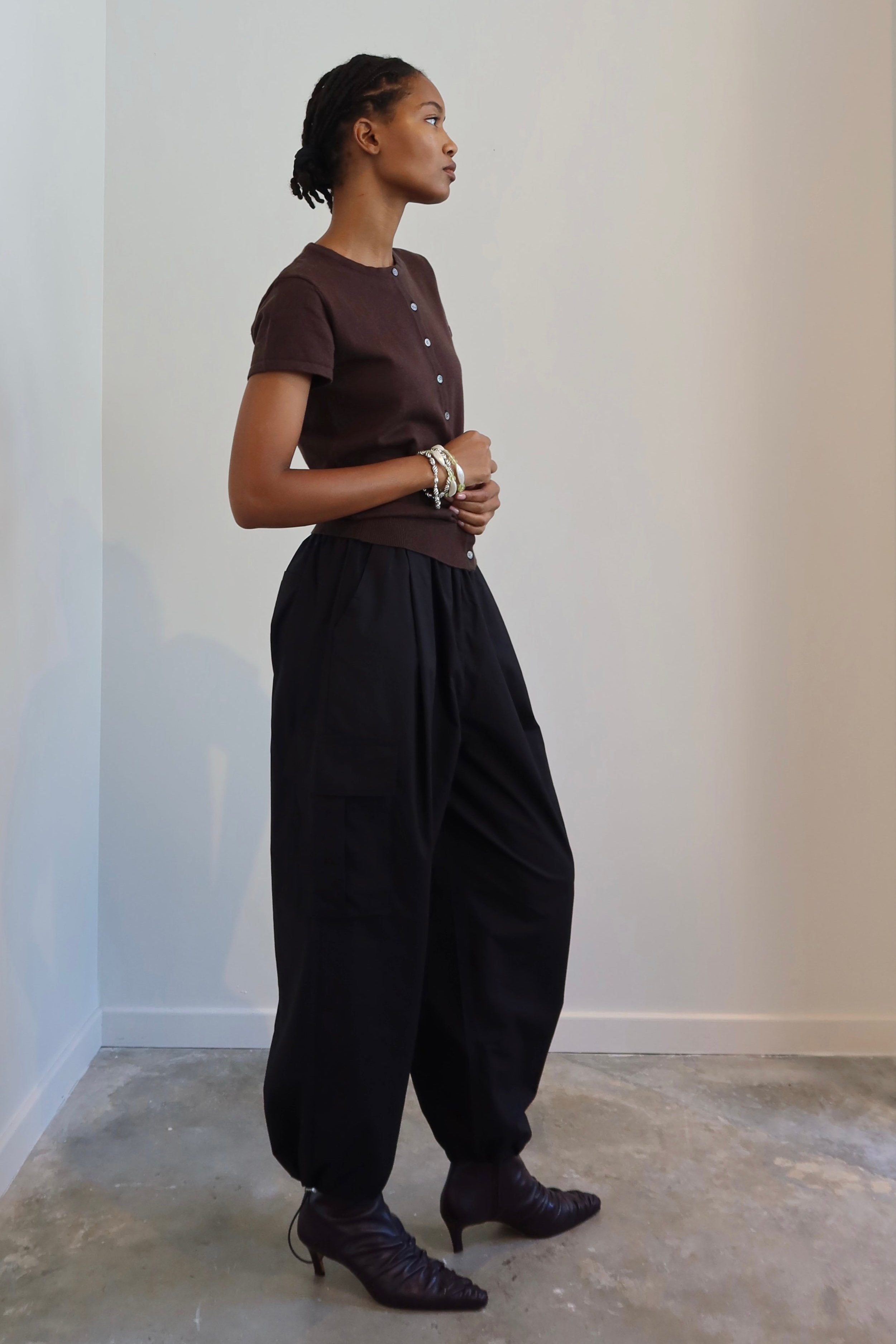 Black Wide Leg Cargo Pants