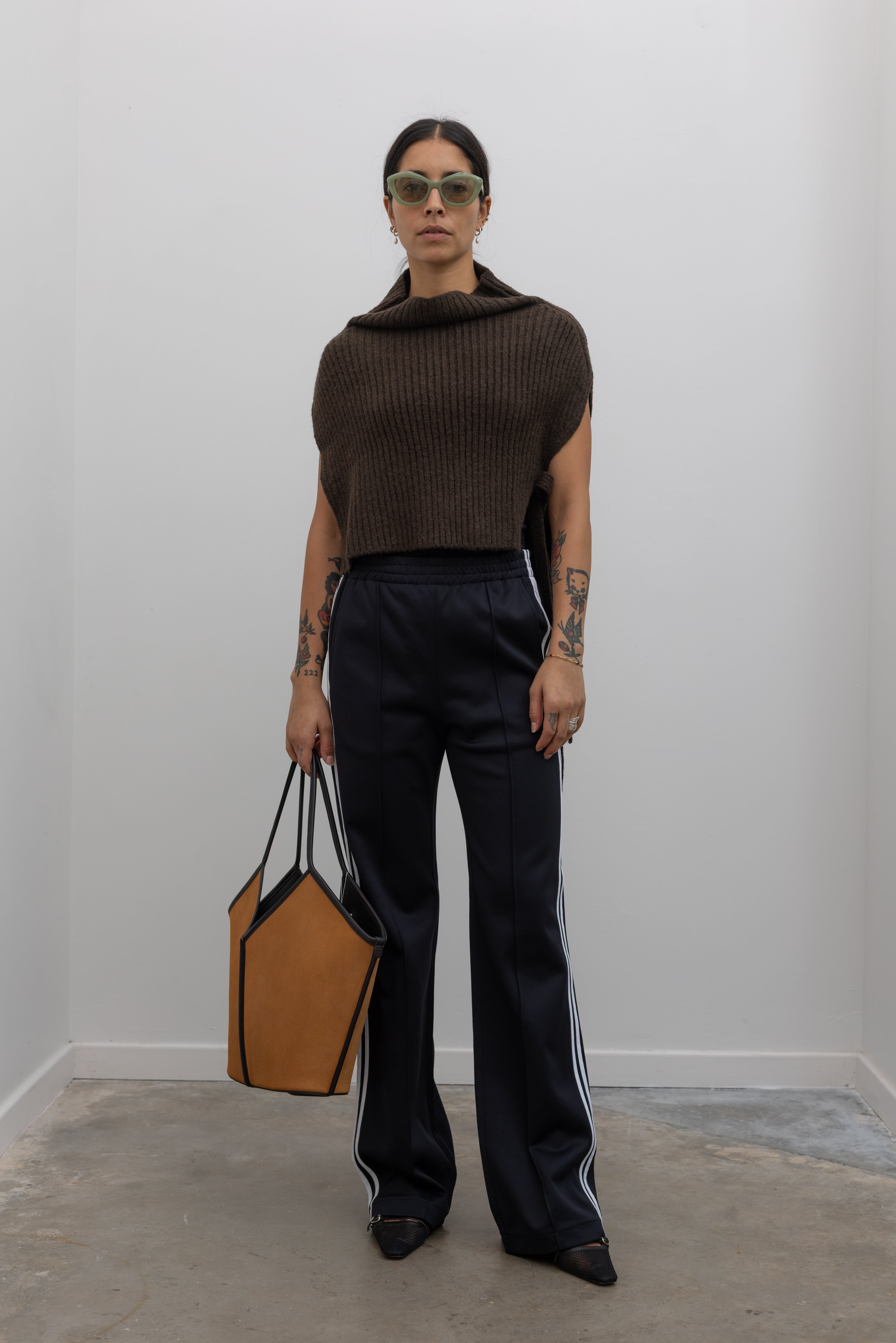 Olive Brown Ribbed Neck Warmer