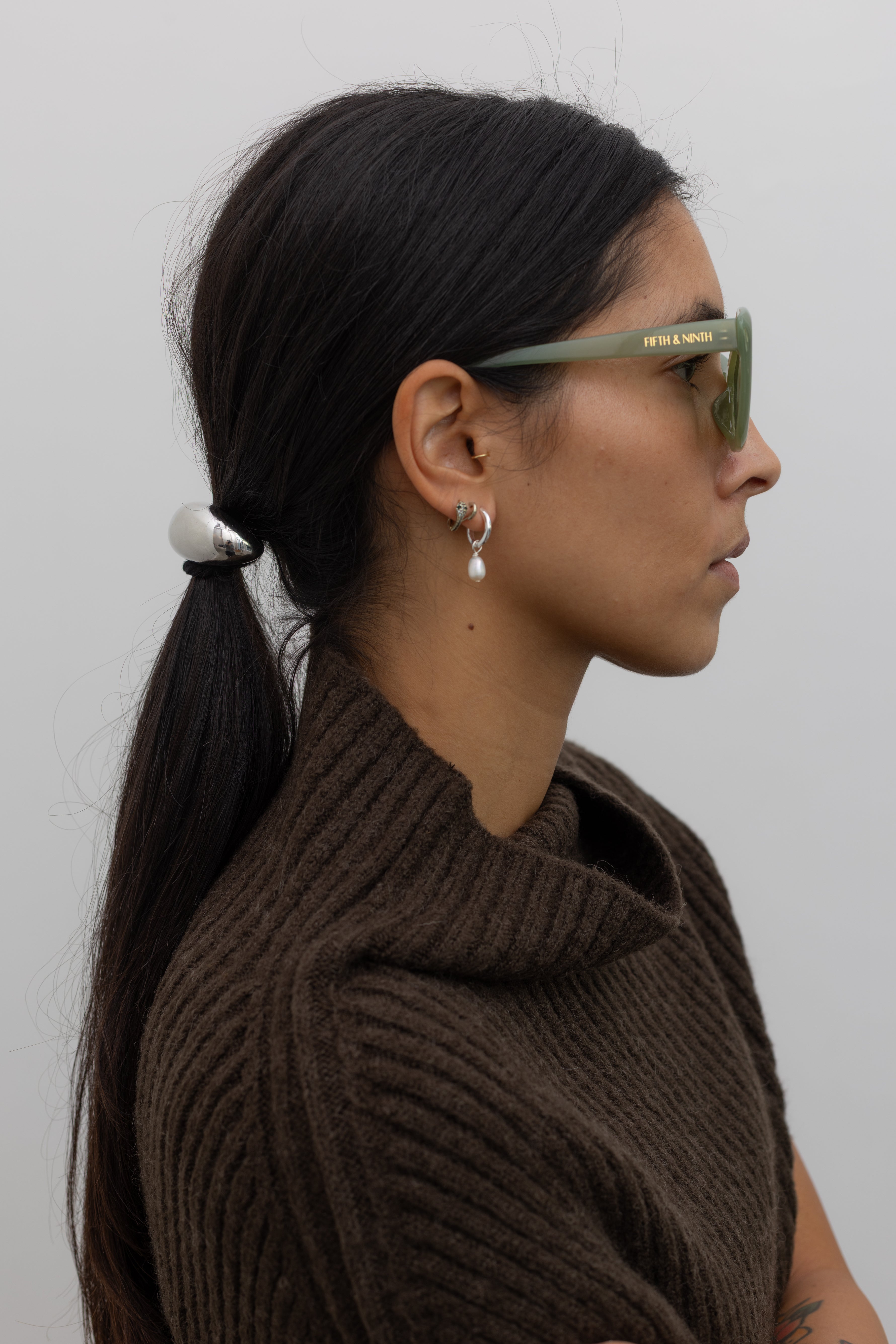 Olive Brown Ribbed Neck Warmer