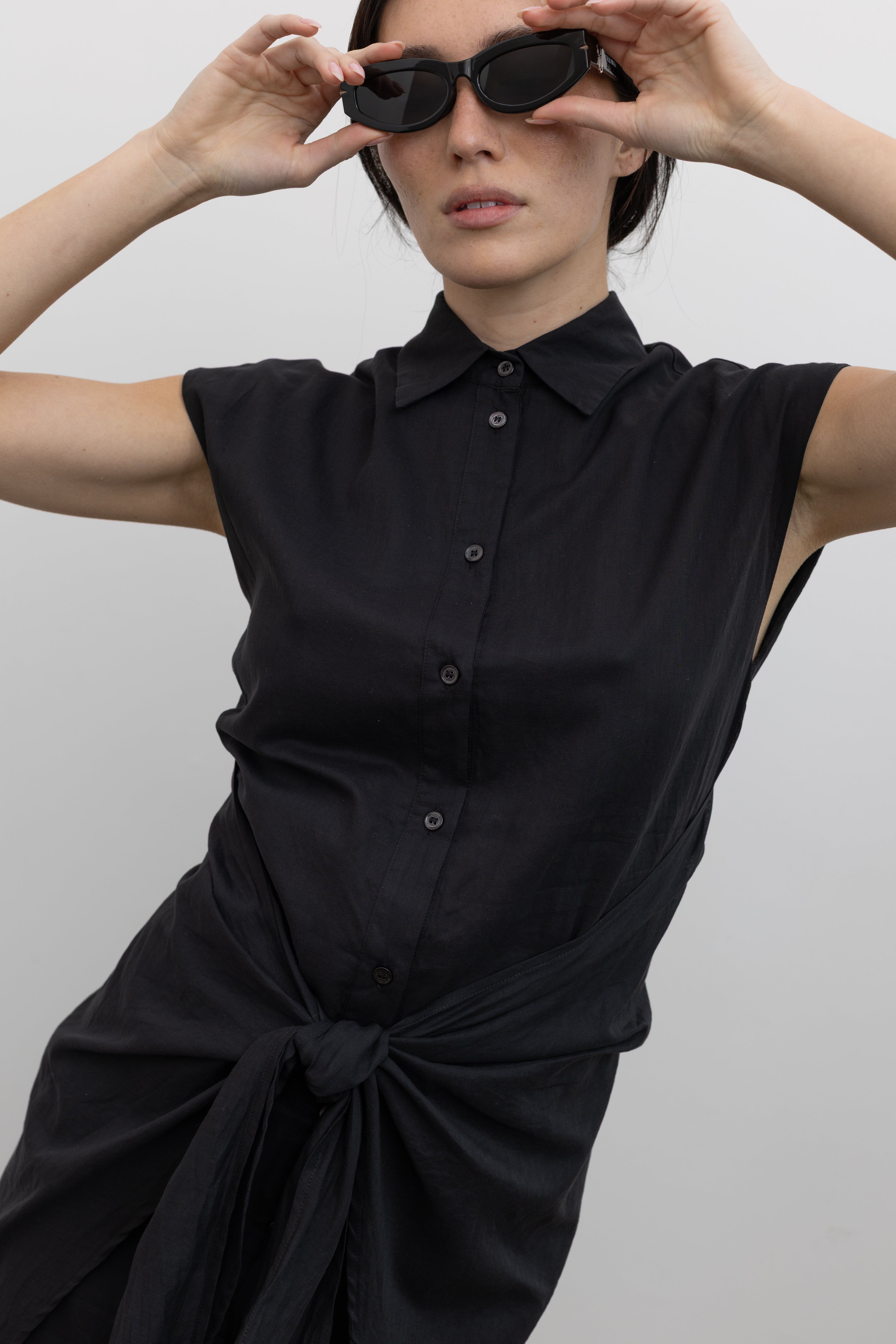 Black Piramide Shirt Dress