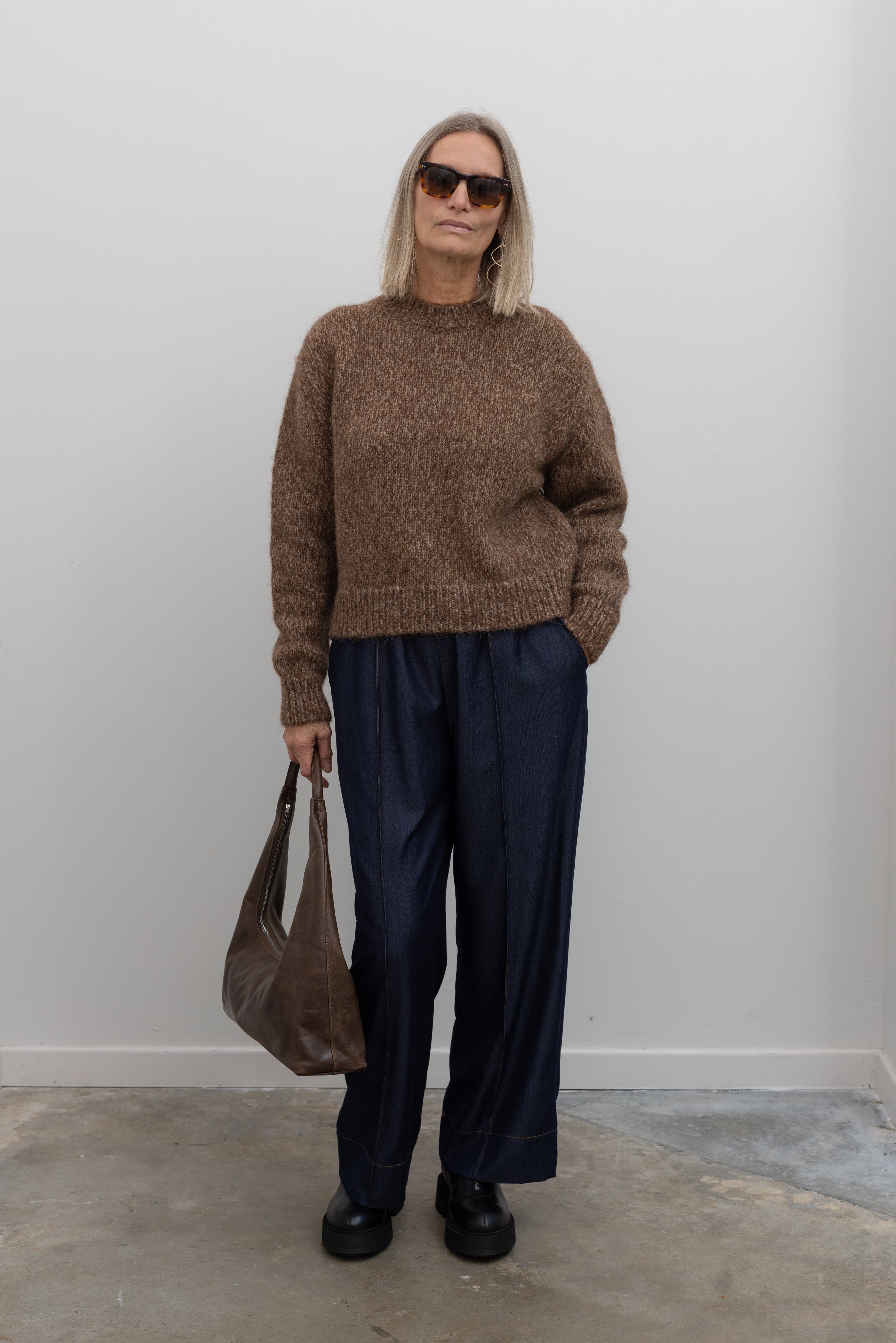 Brown Melange Chunky Sweater