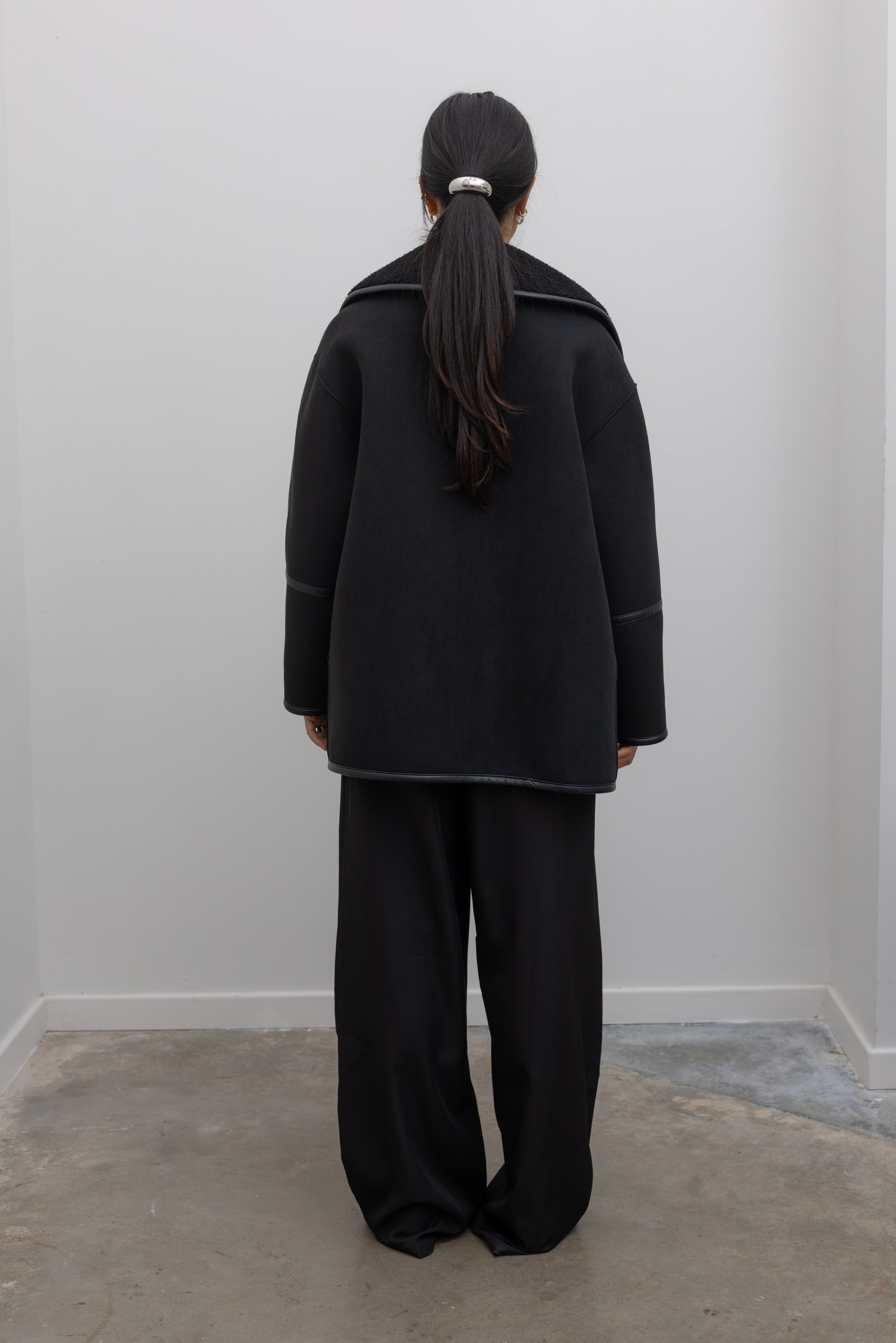 Black Reversible Shearling Jacket