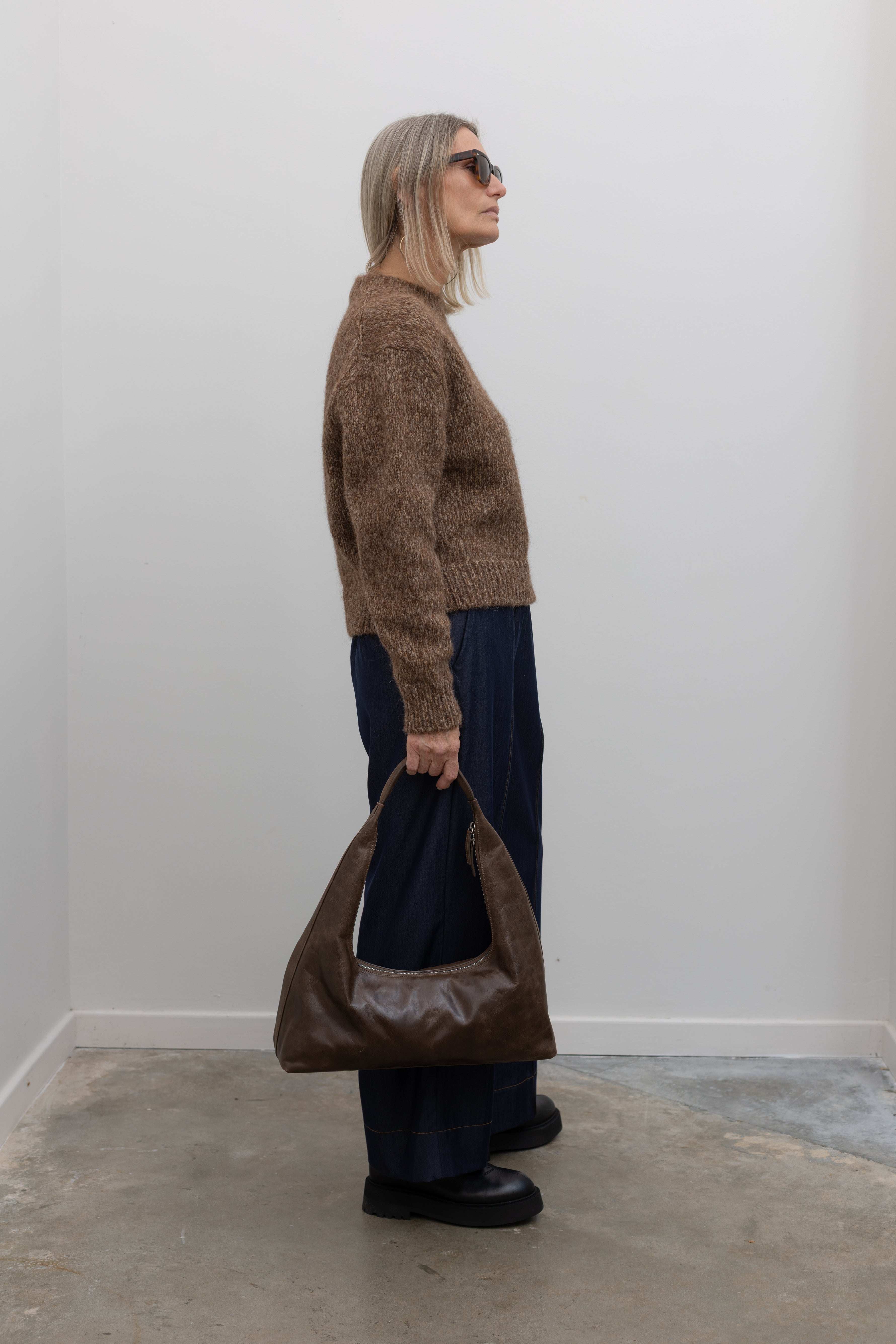 Brown Melange Chunky Sweater