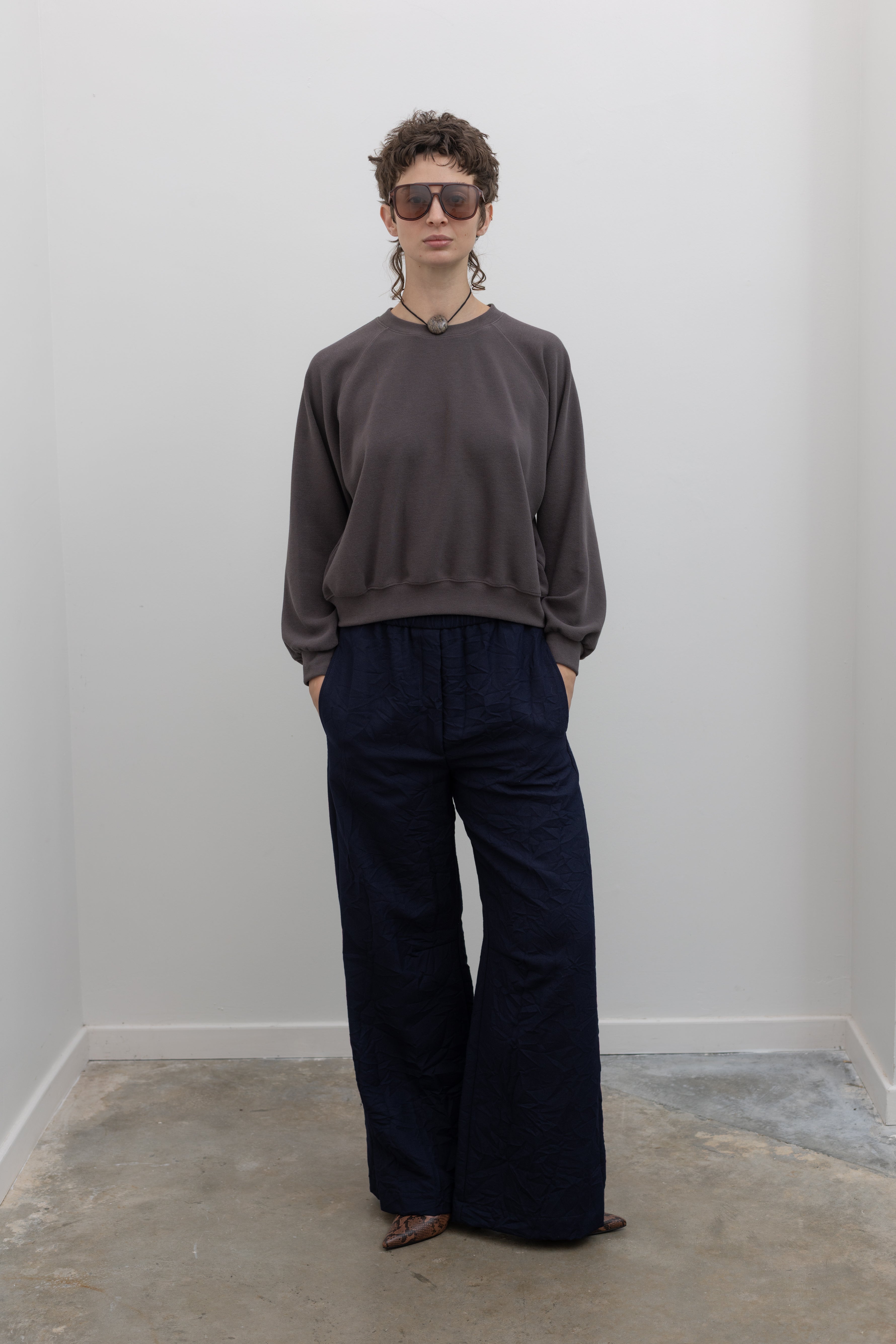 Mocha Brown Raglan Sleeve Elevated Essentials Sweatshirt