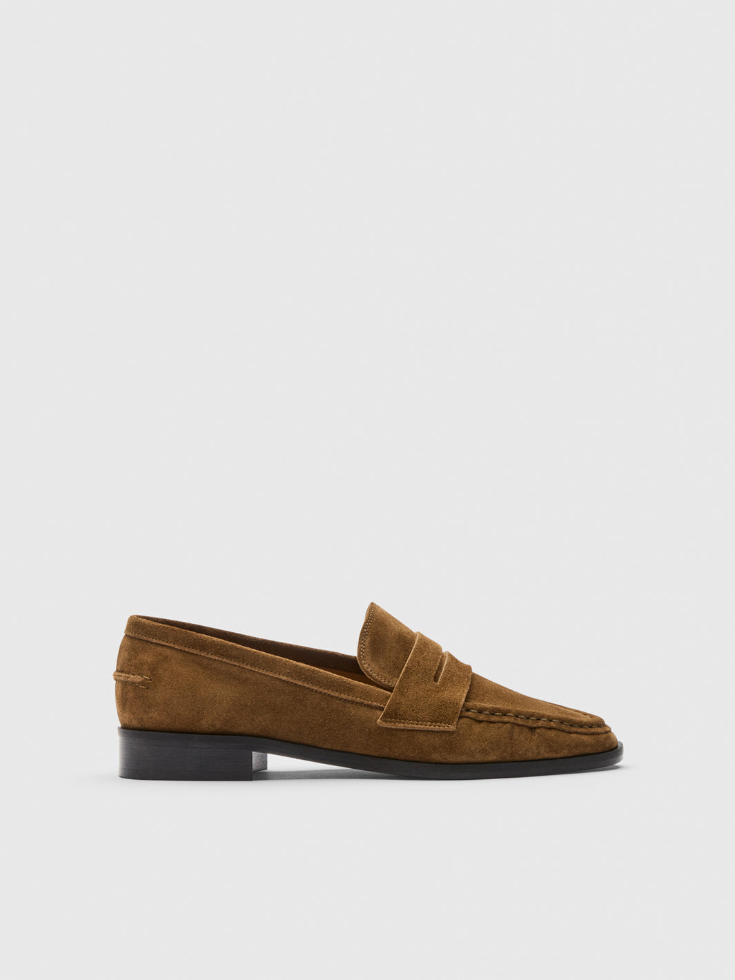 ATP Atelier Airola Cannella brown suede loafers with low heel at Alas Eius