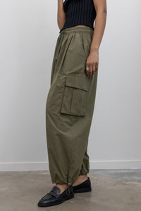 Kai Cotton Cargo Pants - Khaki Green