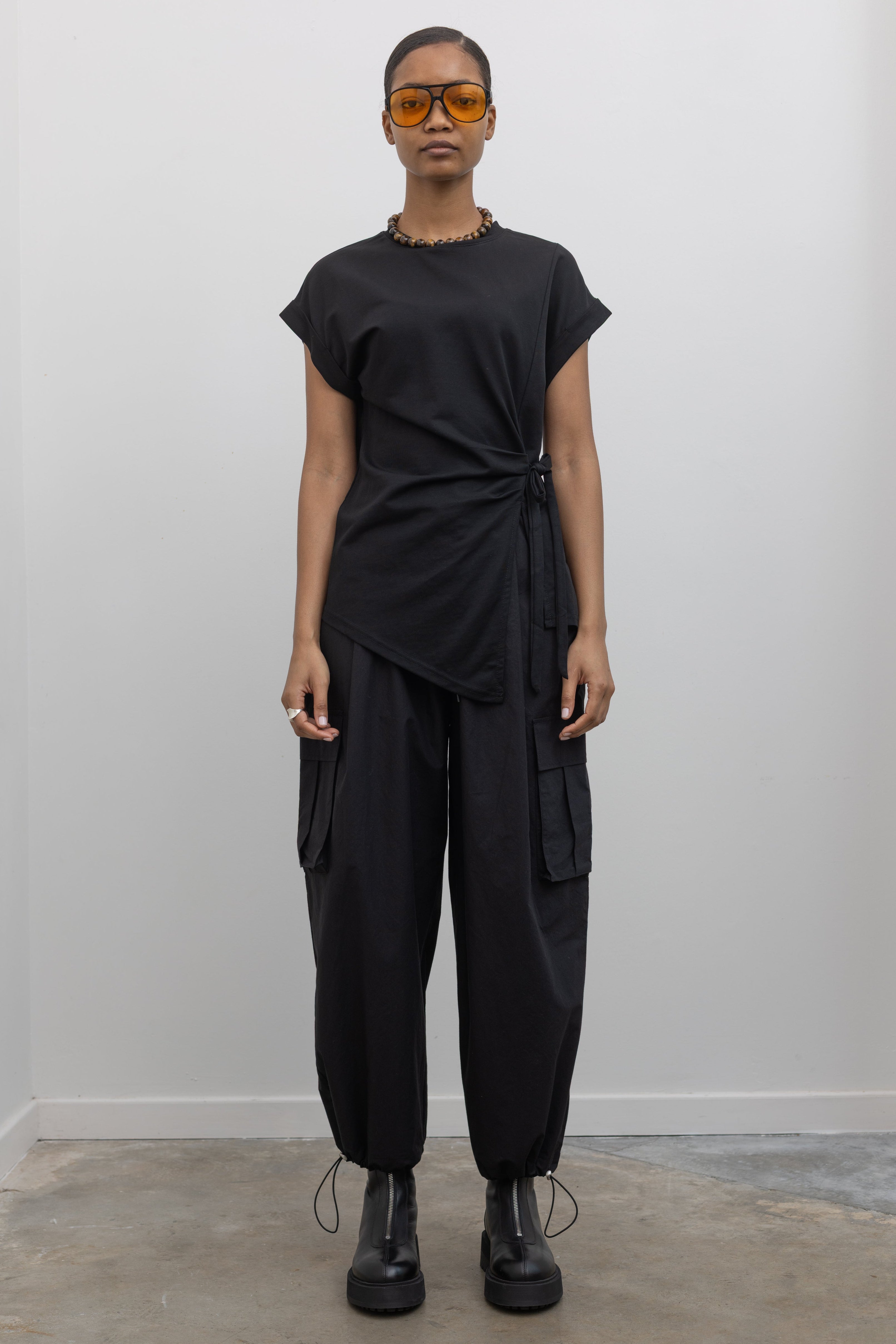 Brooklyn Black Side Tie Asymmetrical Top – alas eius