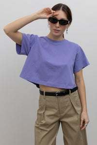 Lavender Relaxed Cropped T-Shirt
