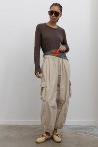 Kai Cotton Cargo Pants - Sand