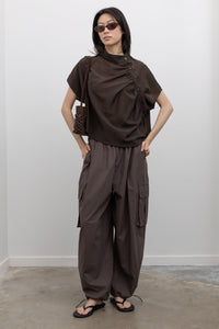 Kai Cotton Cargo Pants - Brown