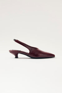 Eros Burgundy Leather Mules Heels