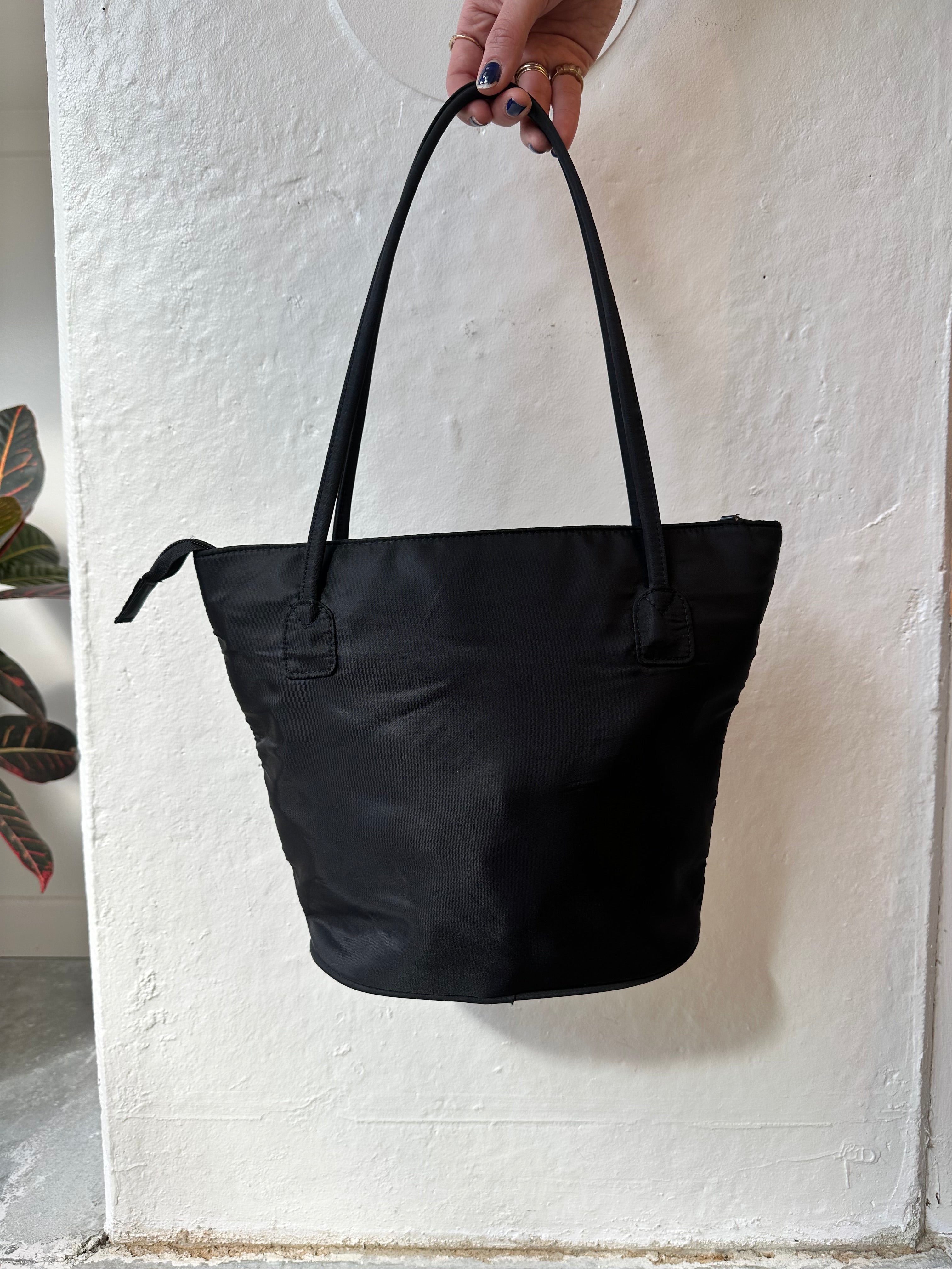 Black Prada Nylon Bucket Bag