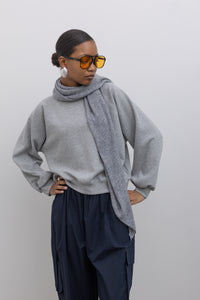 Heather Grey Cashmere Wool Shawl