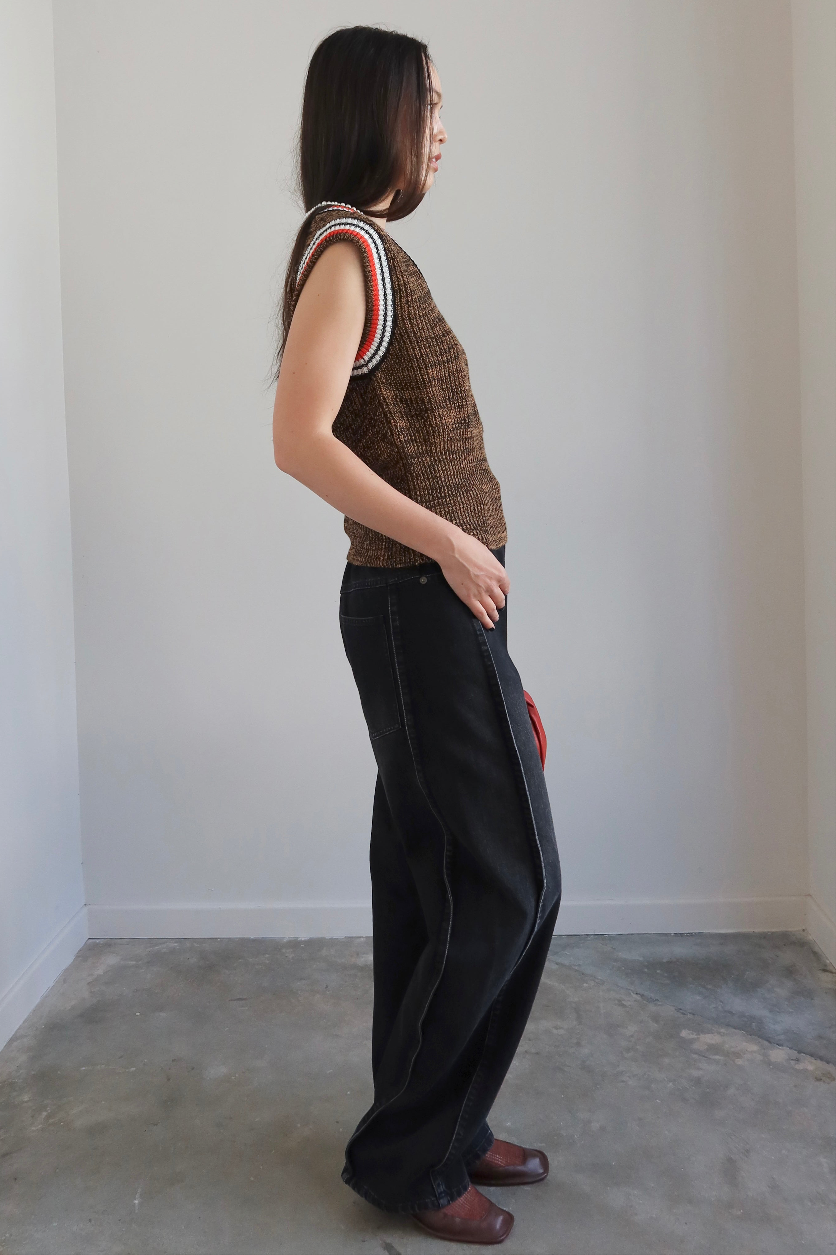 Vintage Black Denim Tuck Jeans