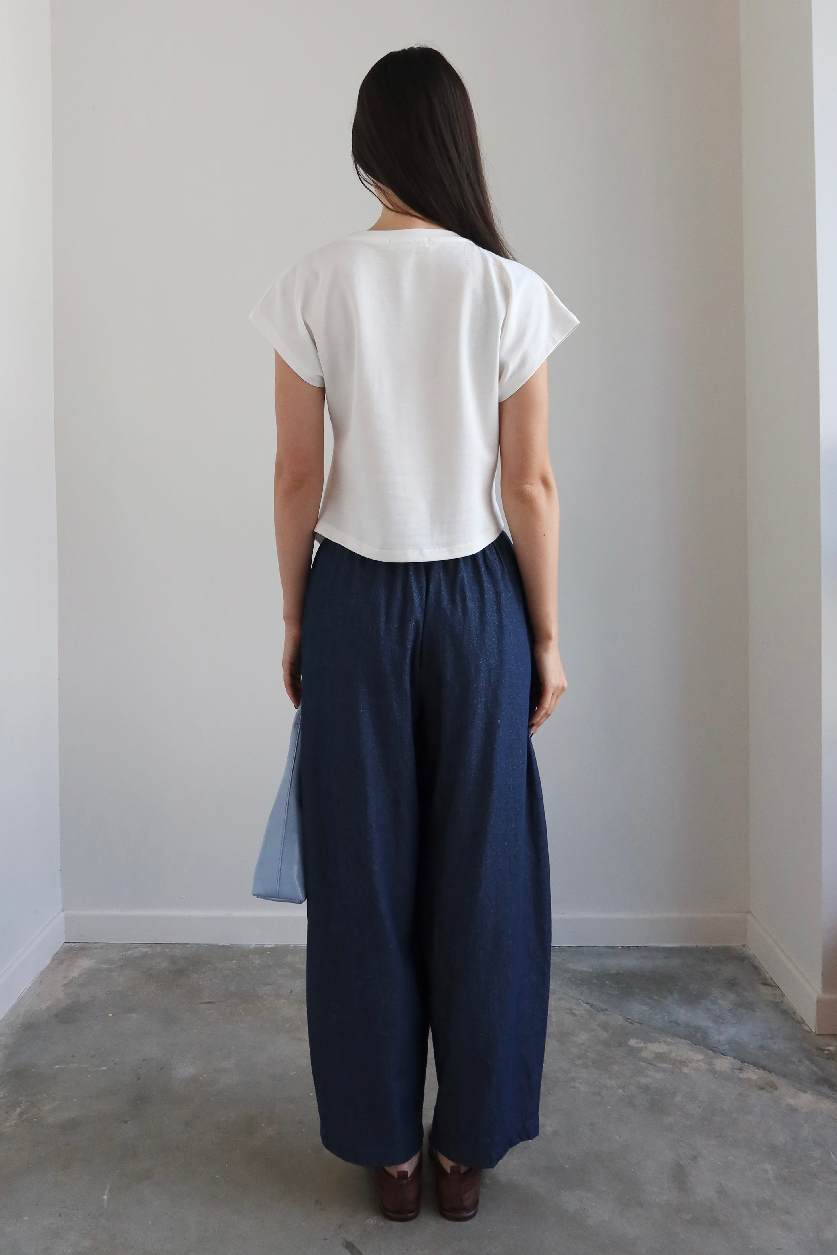 Dark Wash High Rise Denim Barrel Jeans