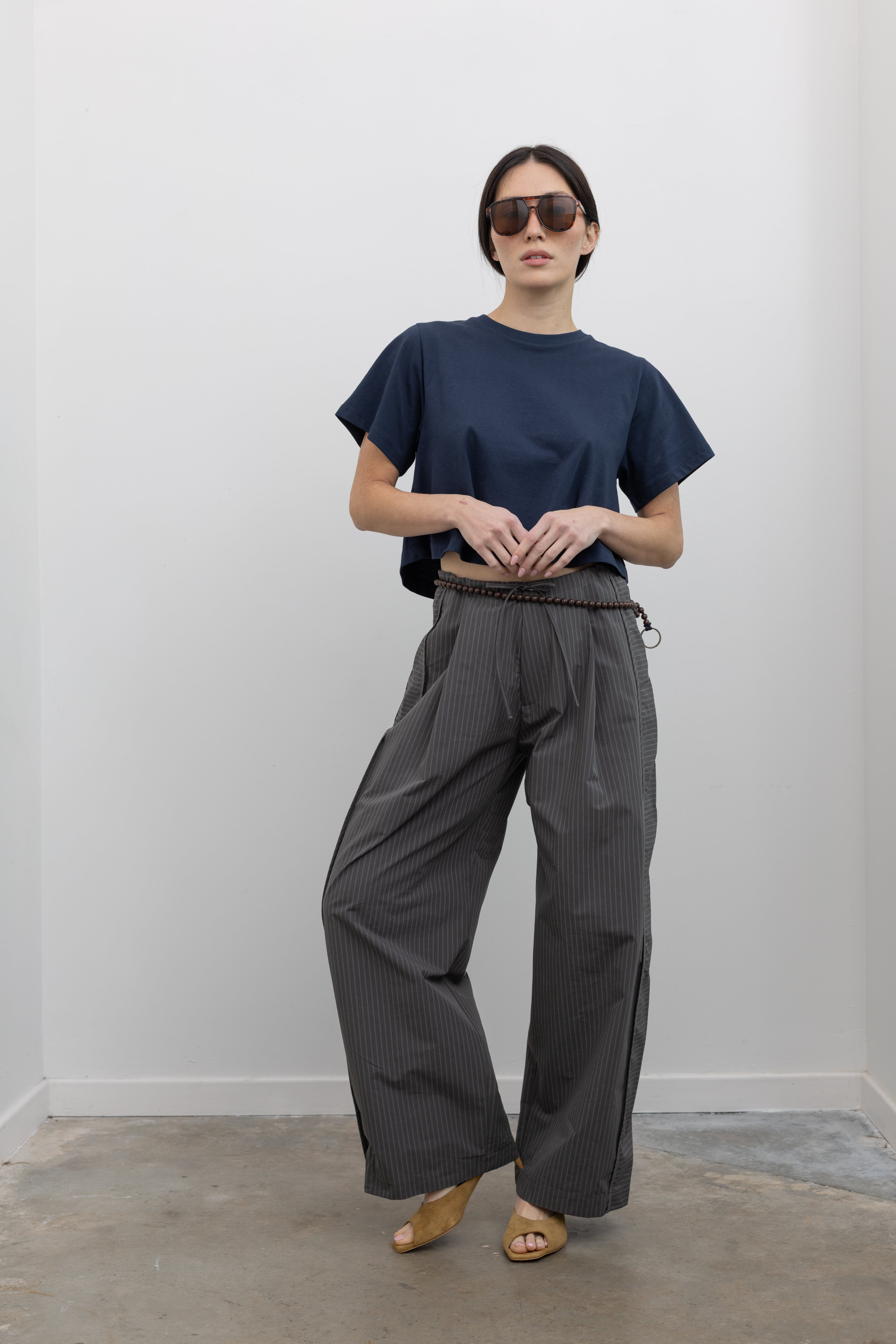 Coffee Stripe Side Panel Trousers