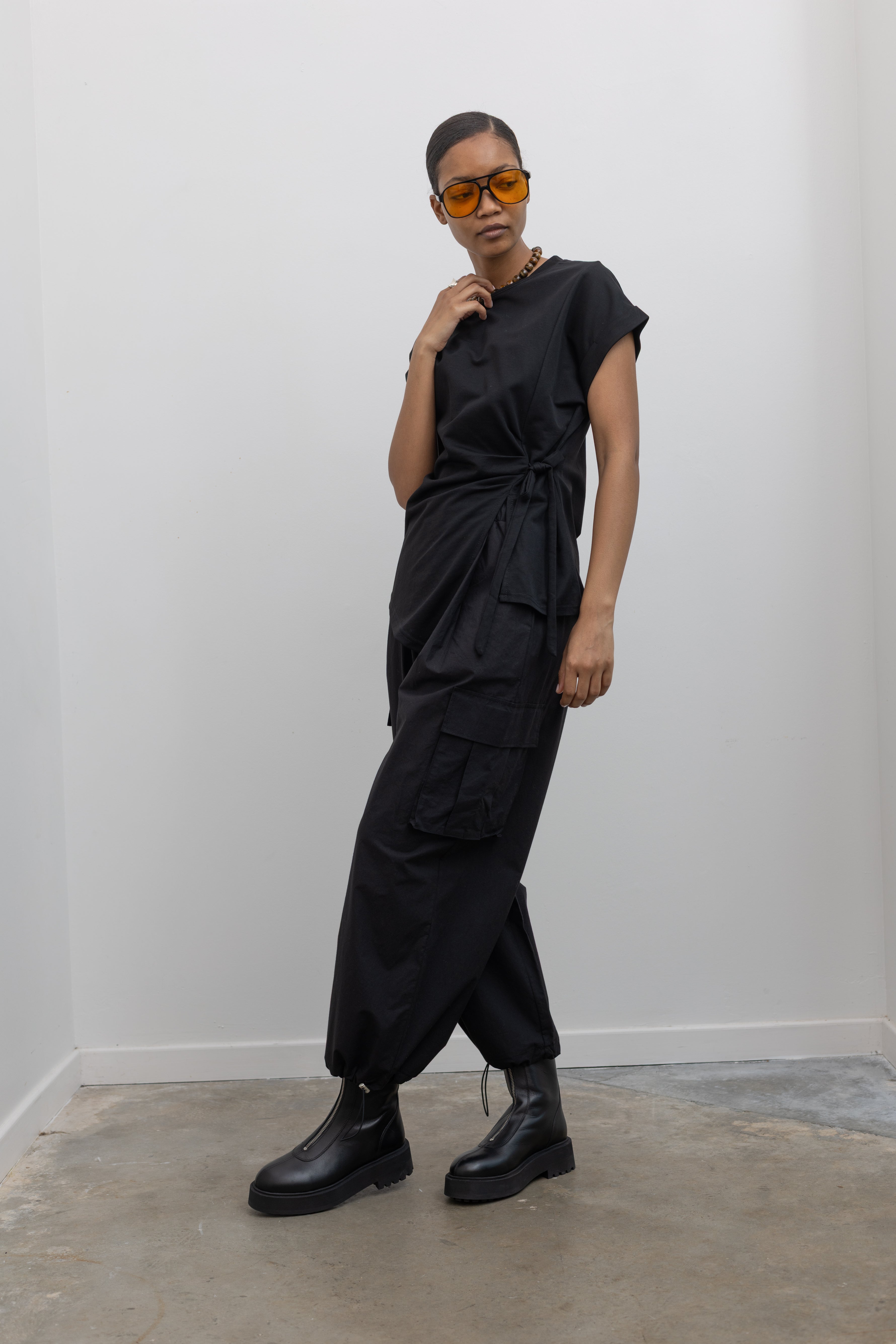Black Wide Leg Cargo Pants
