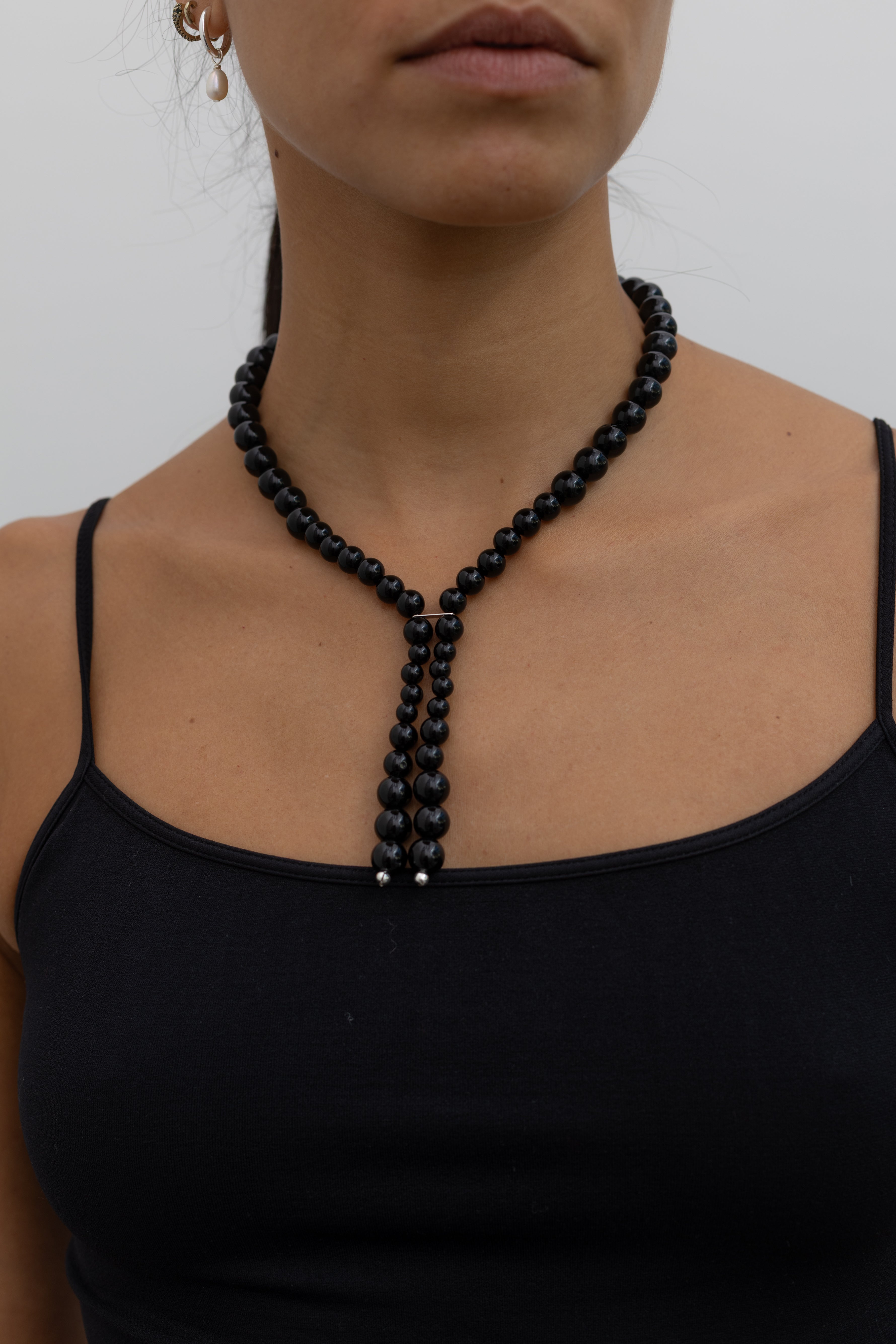 Isere Black Onyx Short Beaded Necklace