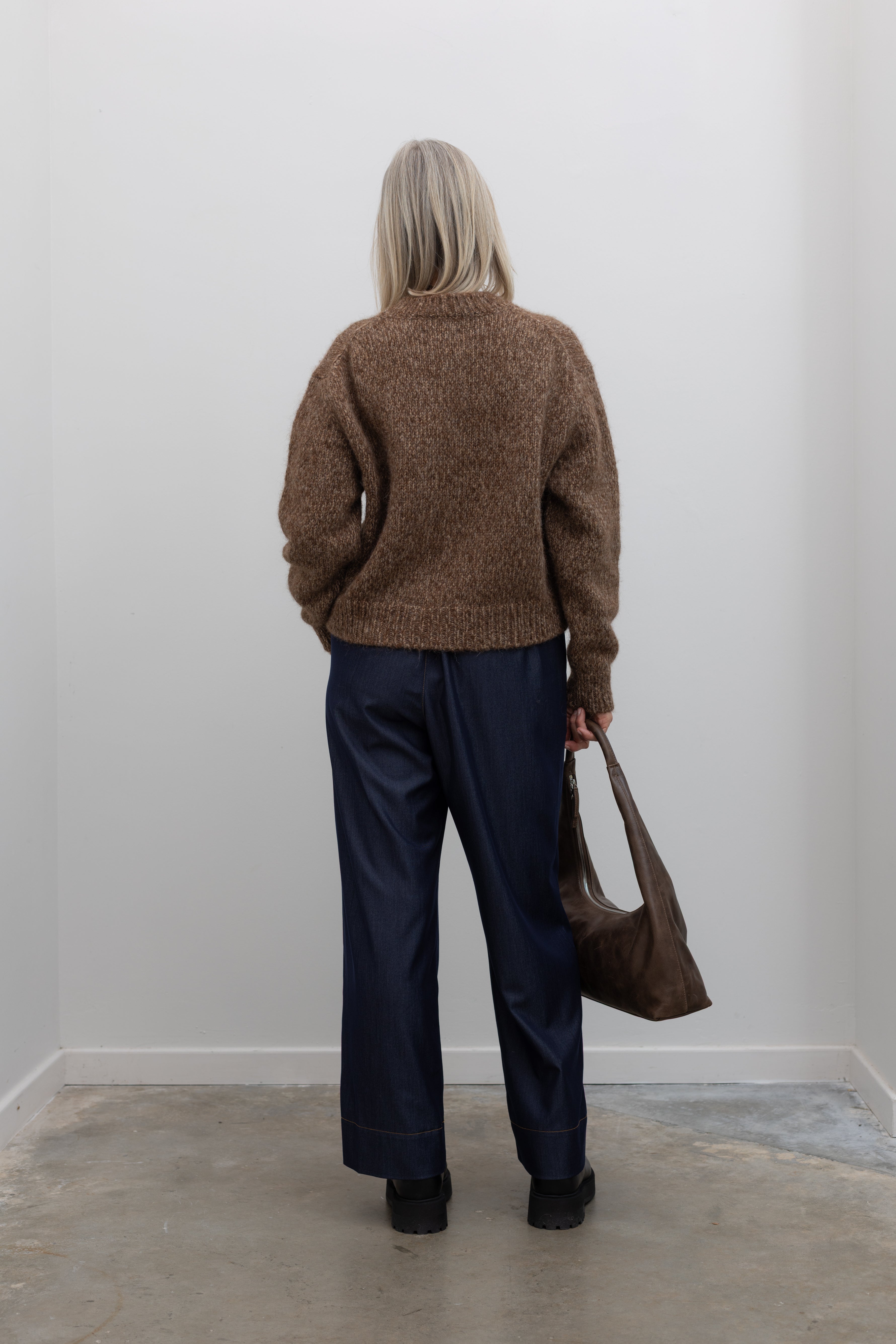 Brown Melange Chunky Sweater