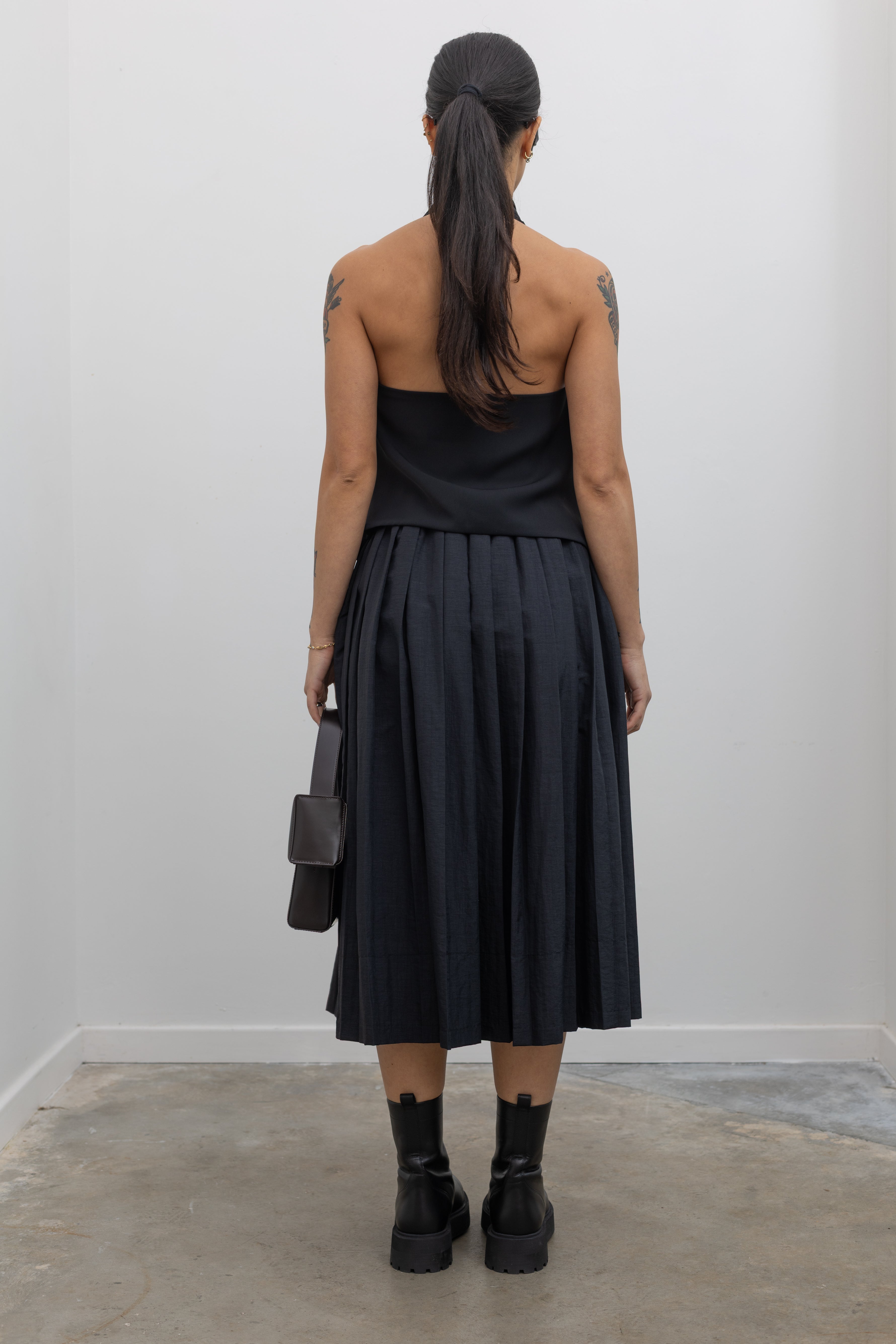 Black Studded Halter Neck Top