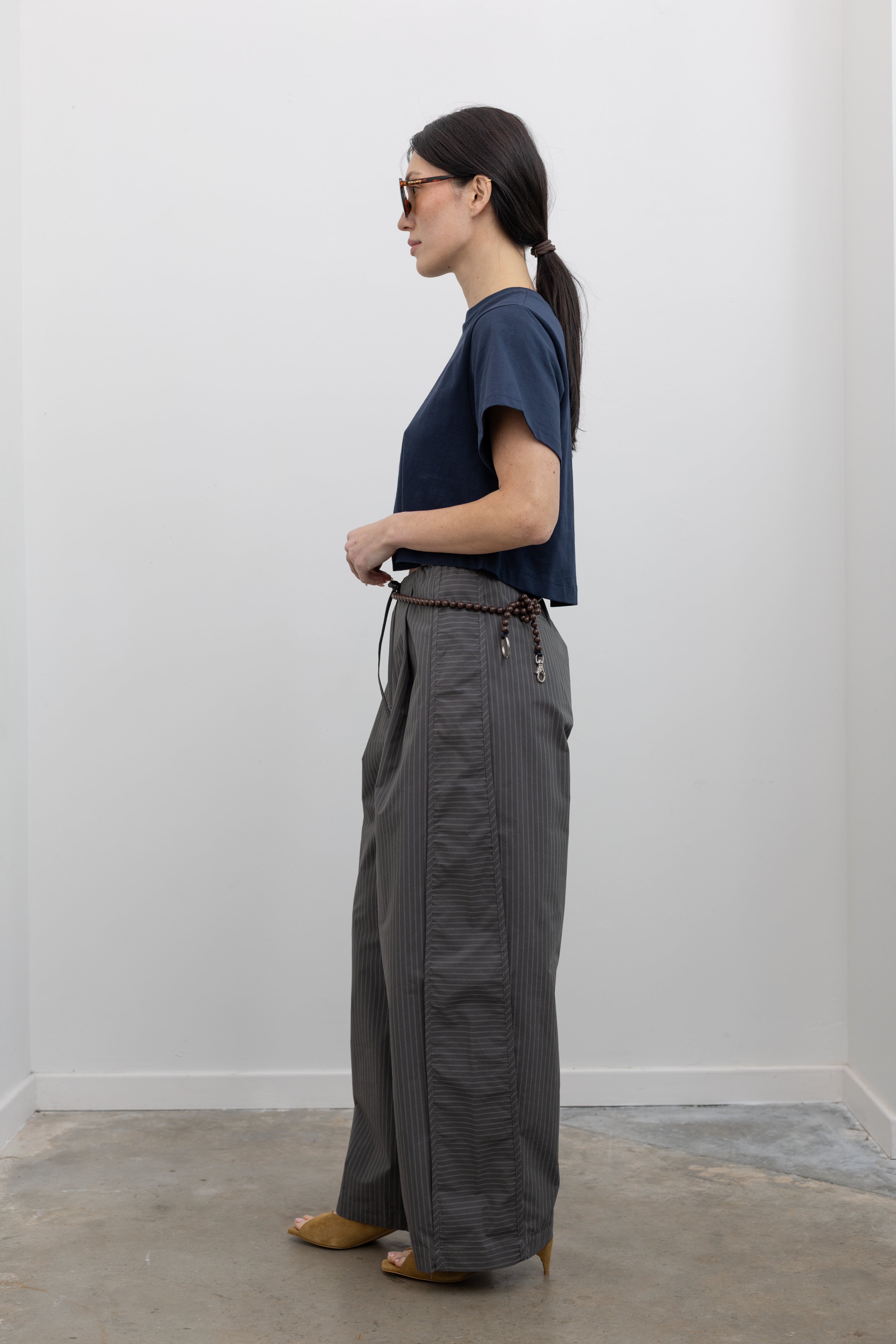 Coffee Stripe Side Panel Trousers