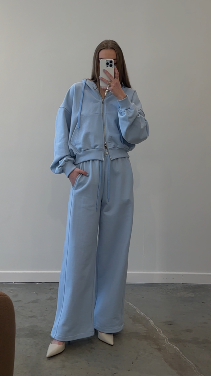 Sky Blue Wide Leg Lounge Pants