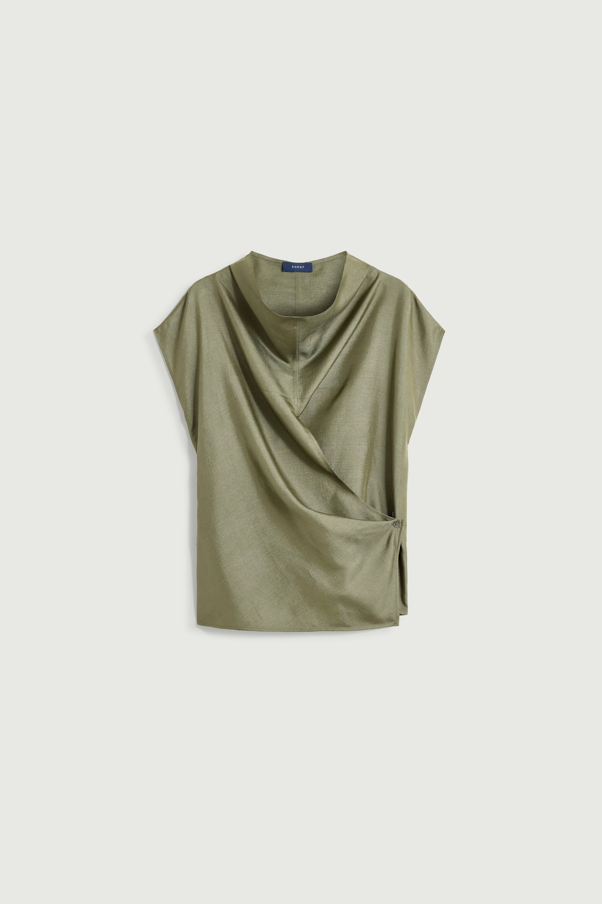 Green Kora Crossover Silk Blouse