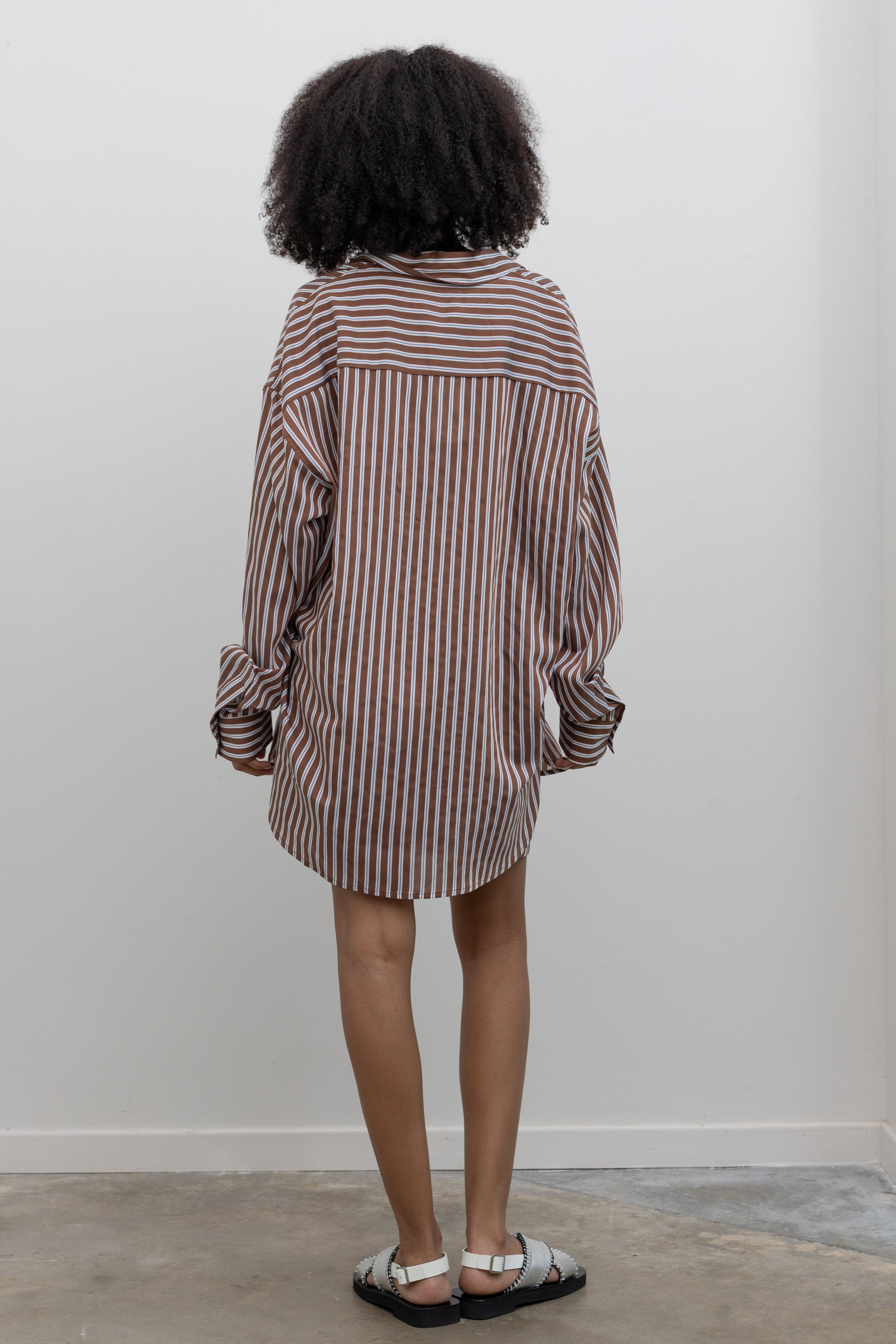 Collective modern pinstripe shirt with dropped shoulders and relaxed silhouette at Alas Eius