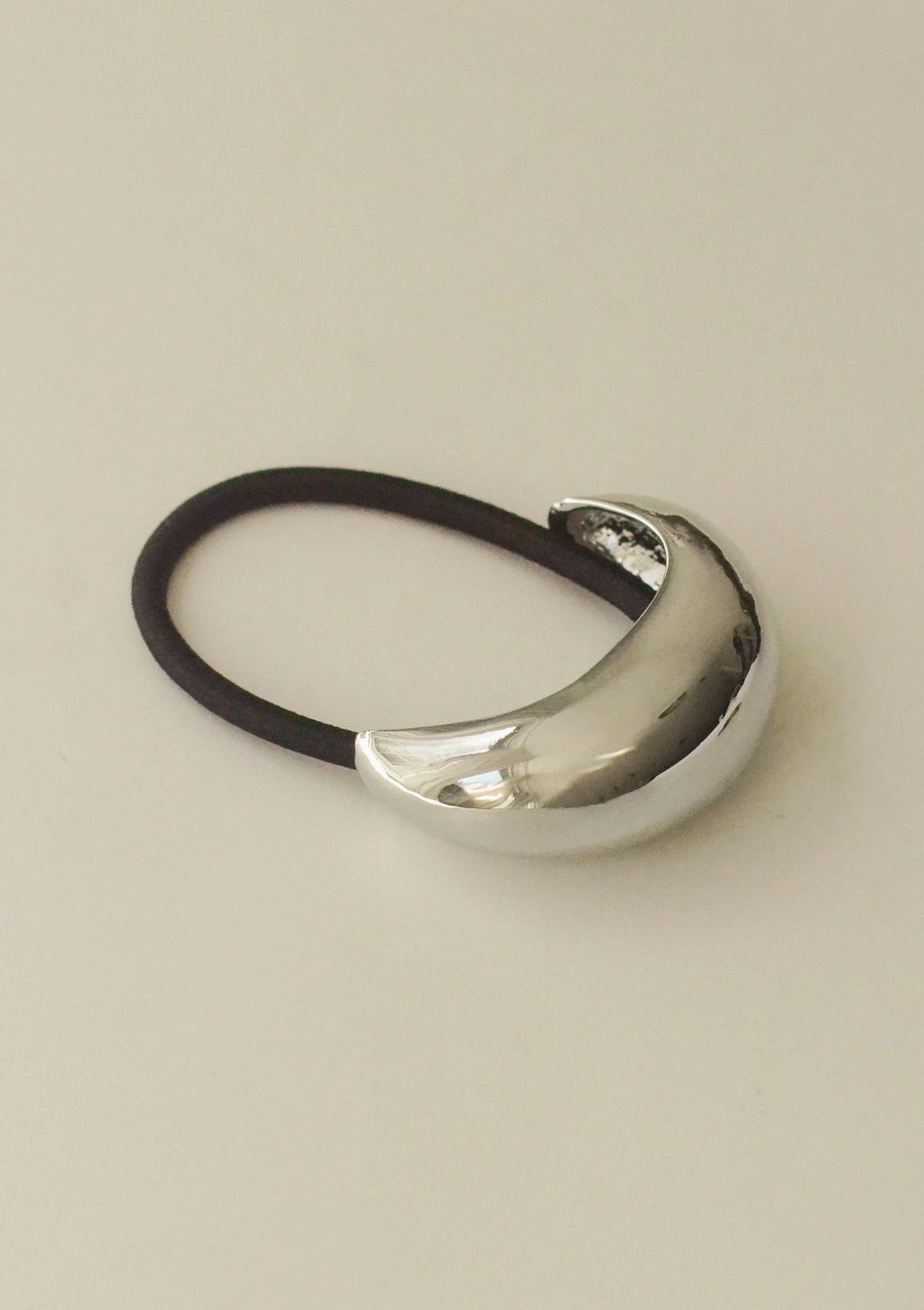 Collective Silver Crescent Metal Cuff Hair Tie Accessory at Alas Eius