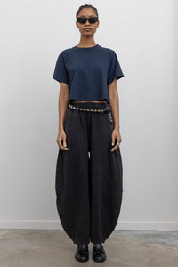 Black Barrel Cotton Blend Pants